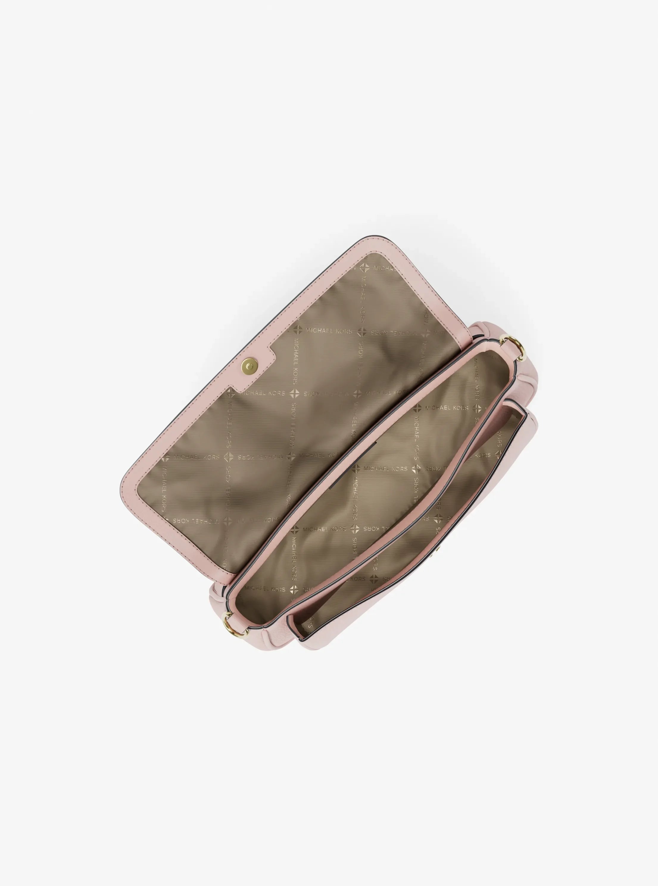 Michael Kors Jet Set Travel Small Pebbled Leather Crossbody Bag With Pouch 'Powder Blush'