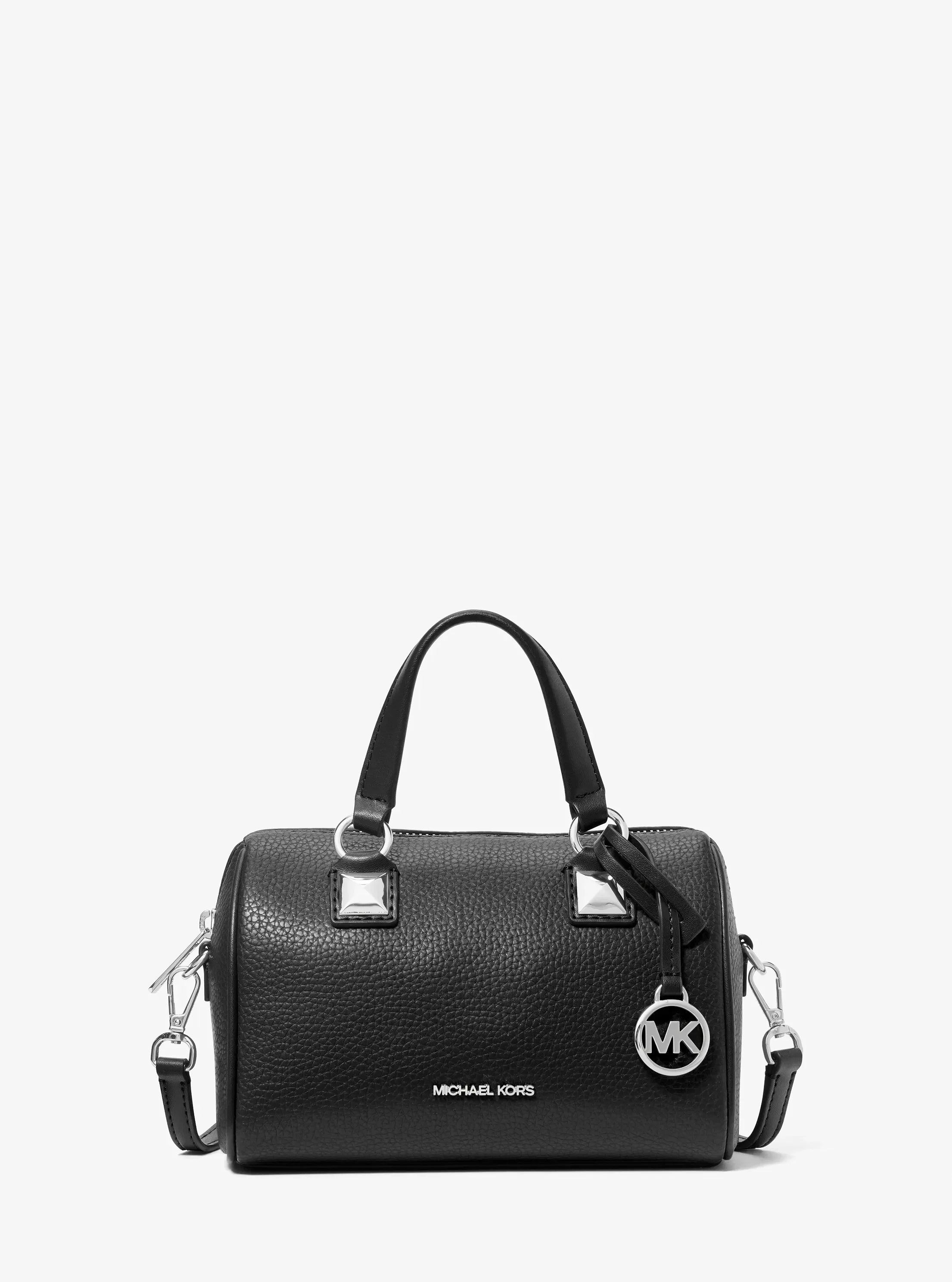 Michael Kors Grayson Small Pebbled Leather Duffel Crossbody Bag 'Black'