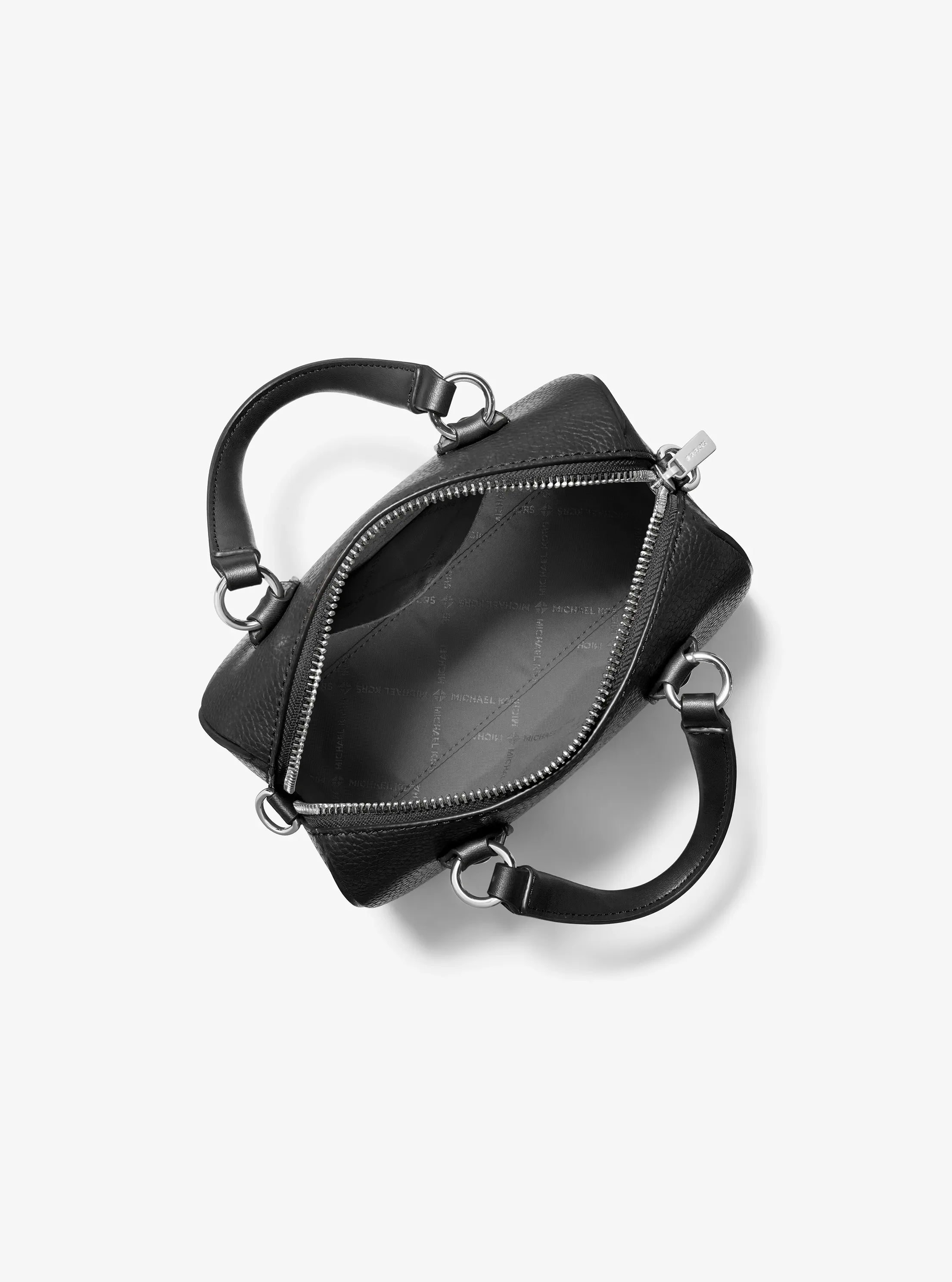 Michael Kors Grayson Small Pebbled Leather Duffel Crossbody Bag 'Black'