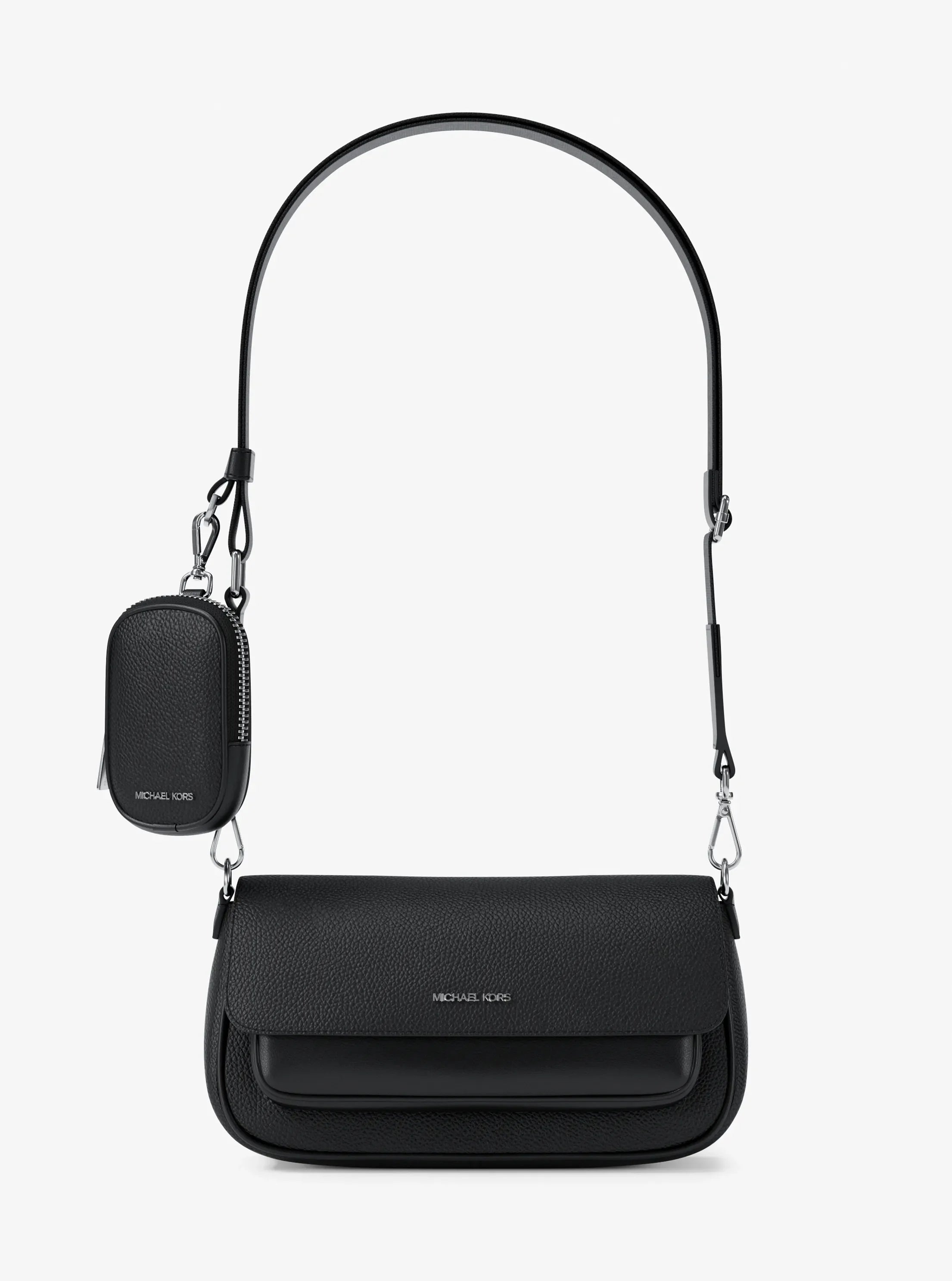Michael Kors Jet Set Travel Small Pebbled Leather Crossbody Bag With Pouch 'Black'