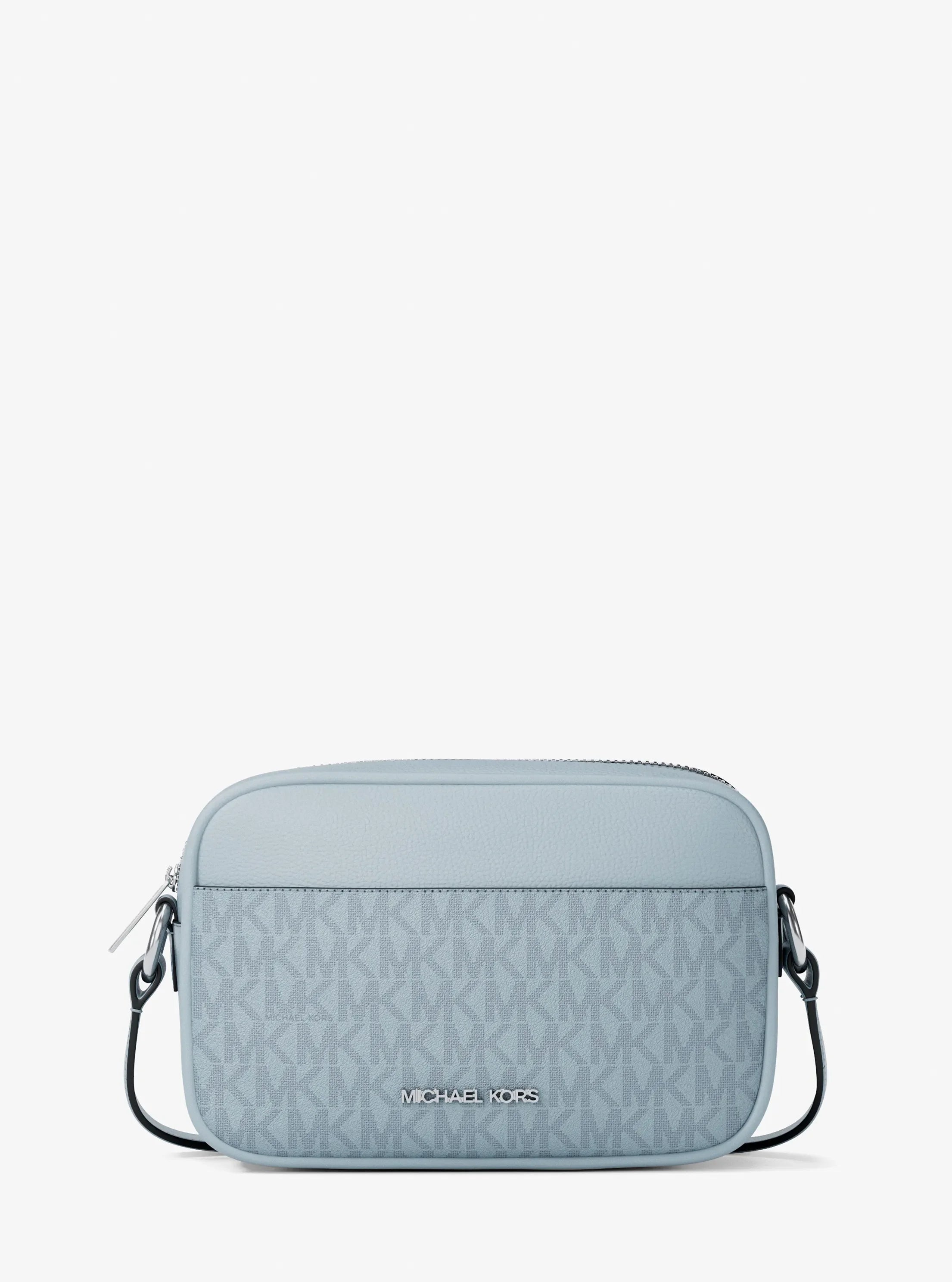Michael Kors Jet Set Travel Small Signature Logo Camera Crossbody Bag 'Pale Ocean'