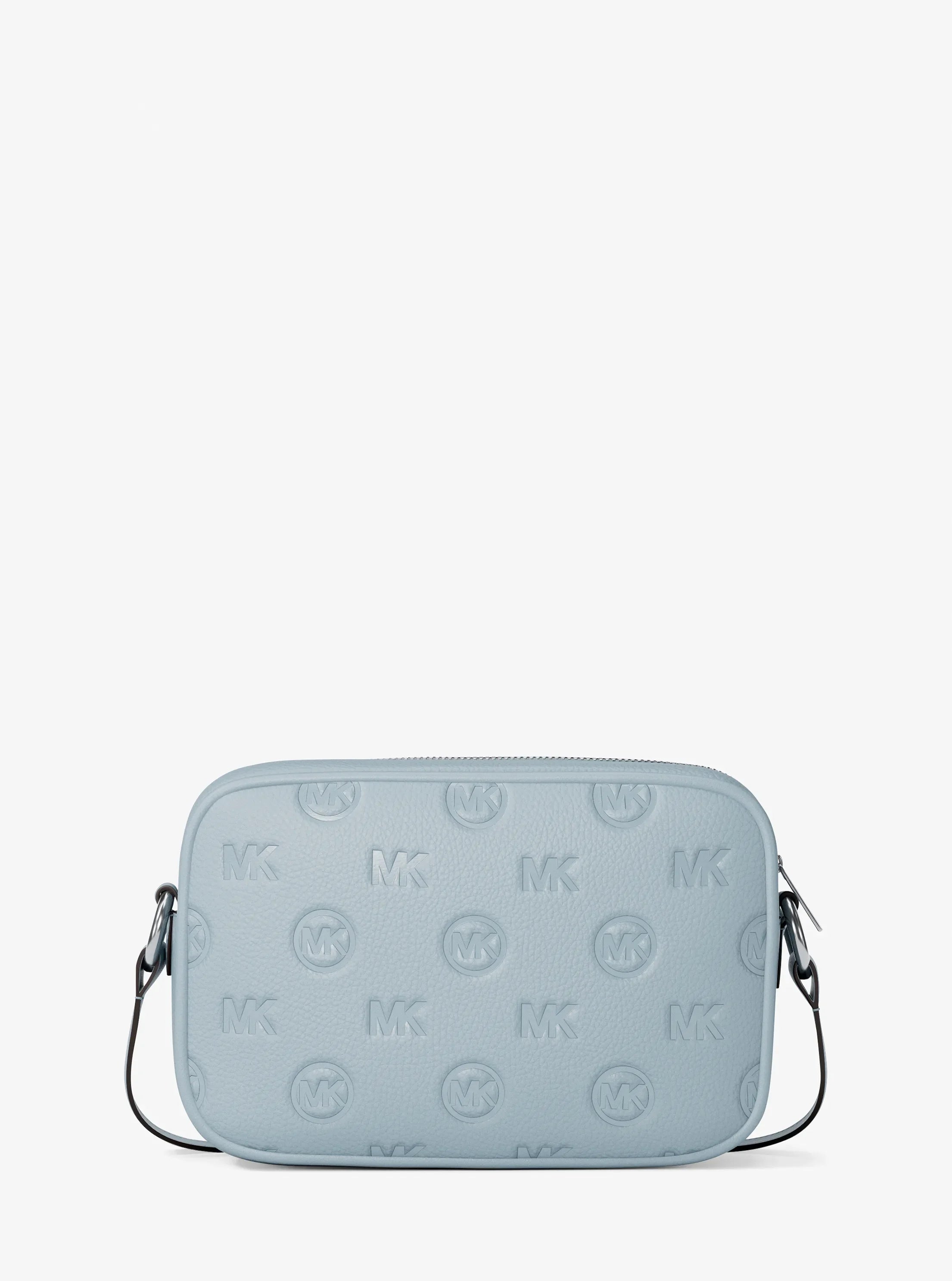 Michael Kors Jet Set Travel Large Logo Debossed Camera Crossbody Bag 'Pale Ocean'