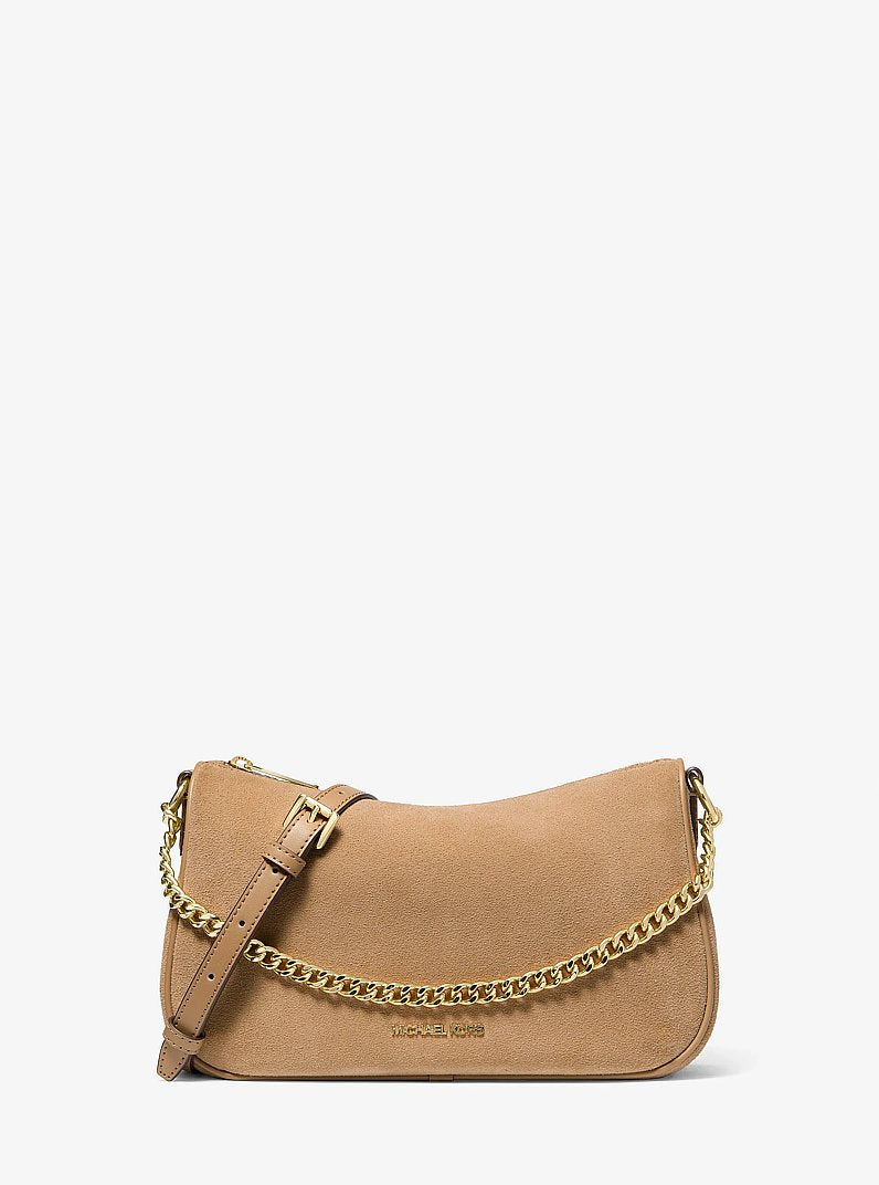 Michael Kors Carmela Medium Suede Convertible Crossbody Bag 'Camel'
