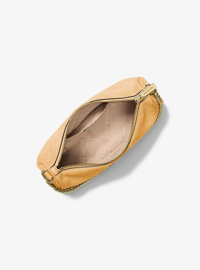 Michael Kors Carmela Medium Suede Convertible Crossbody Bag 'Honeywheat'