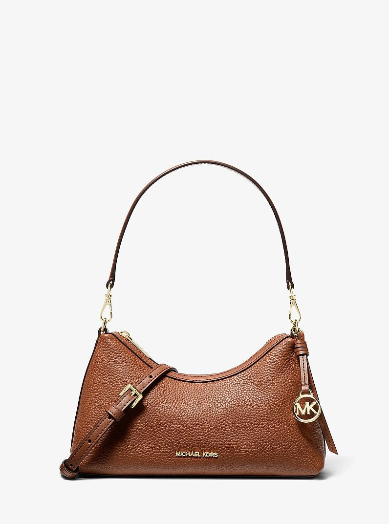 Michael Kors Sammy Small Pebbled Leather Convertible Crossbody Bag 'Luggage'