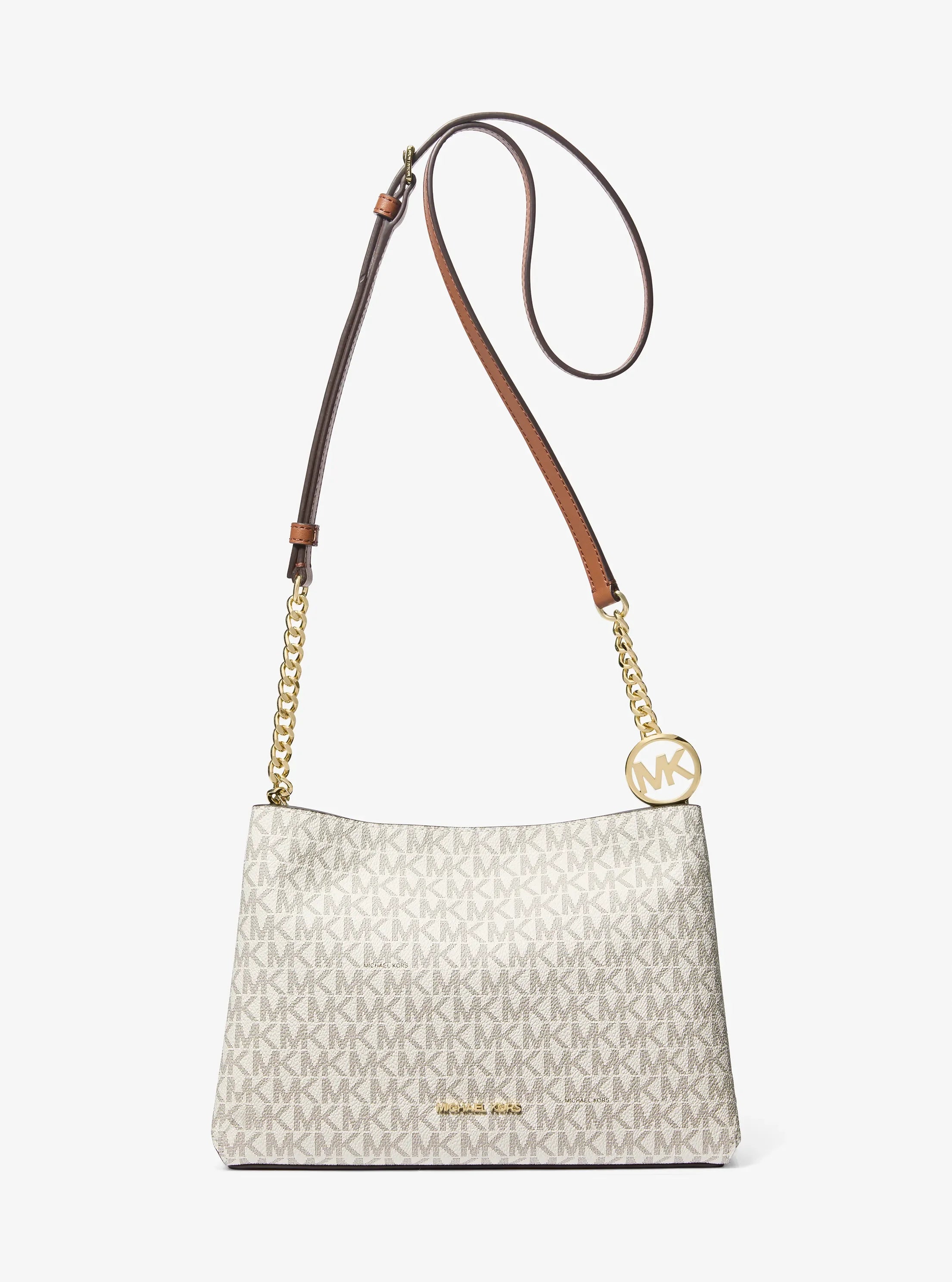 Michael Kors Christina Small Signature Logo Crossbody Bag 'Vanilla'