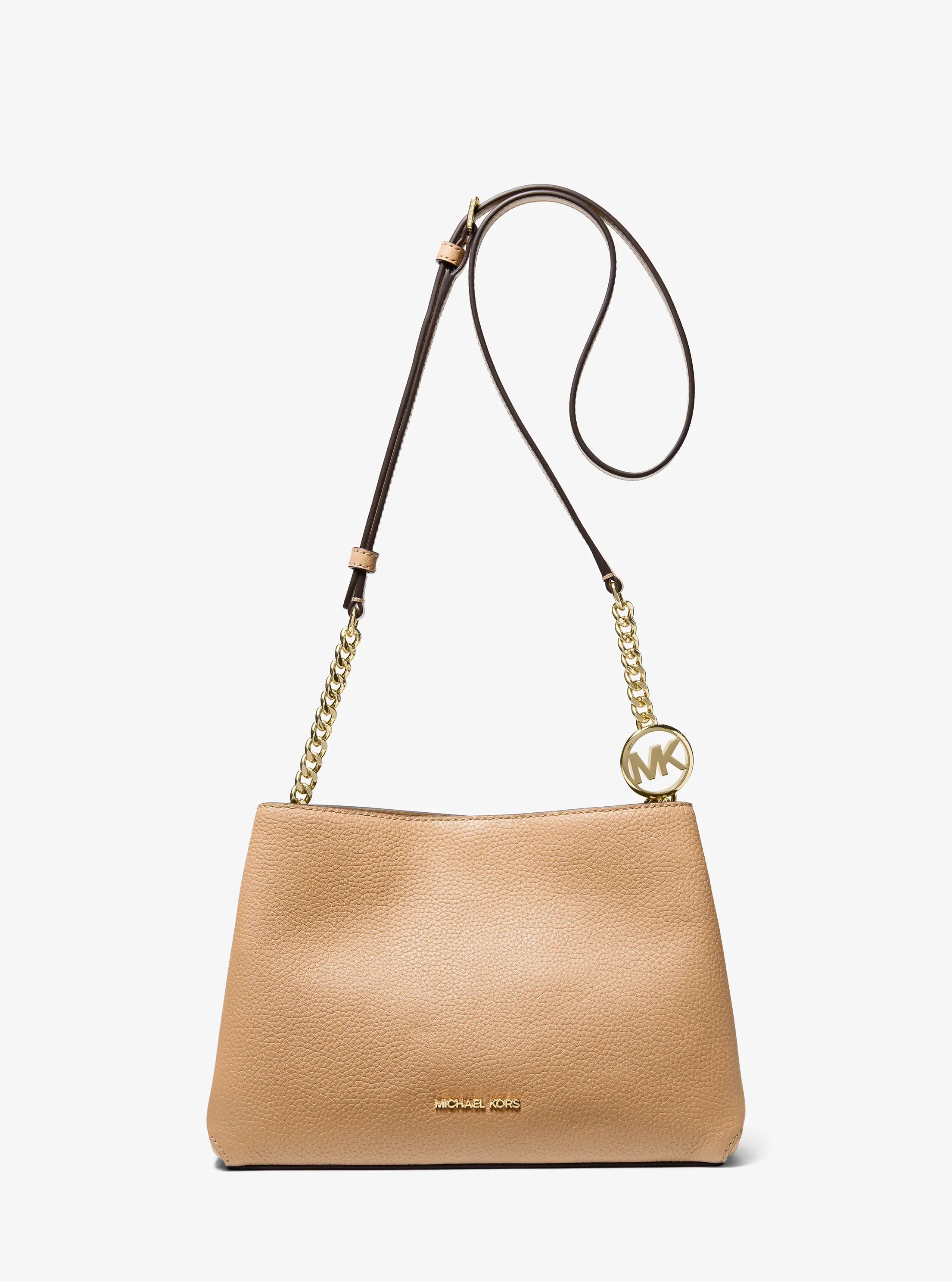 Michael Kors Christina Small Pebbled Leather Crossbody Bag 'Camel'