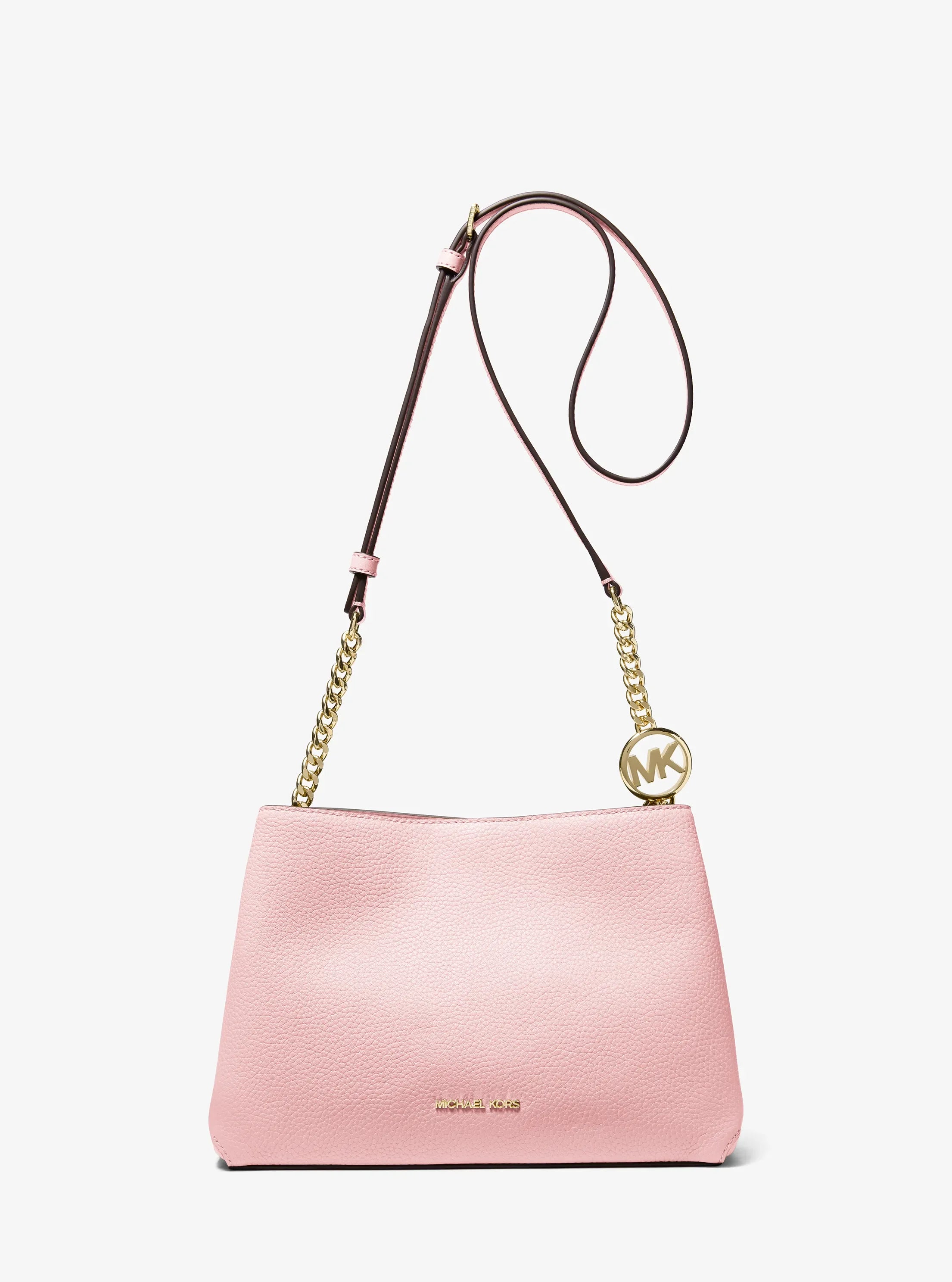 Michael Kors Christina Small Pebbled Leather Crossbody Bag 'Powder Blush'