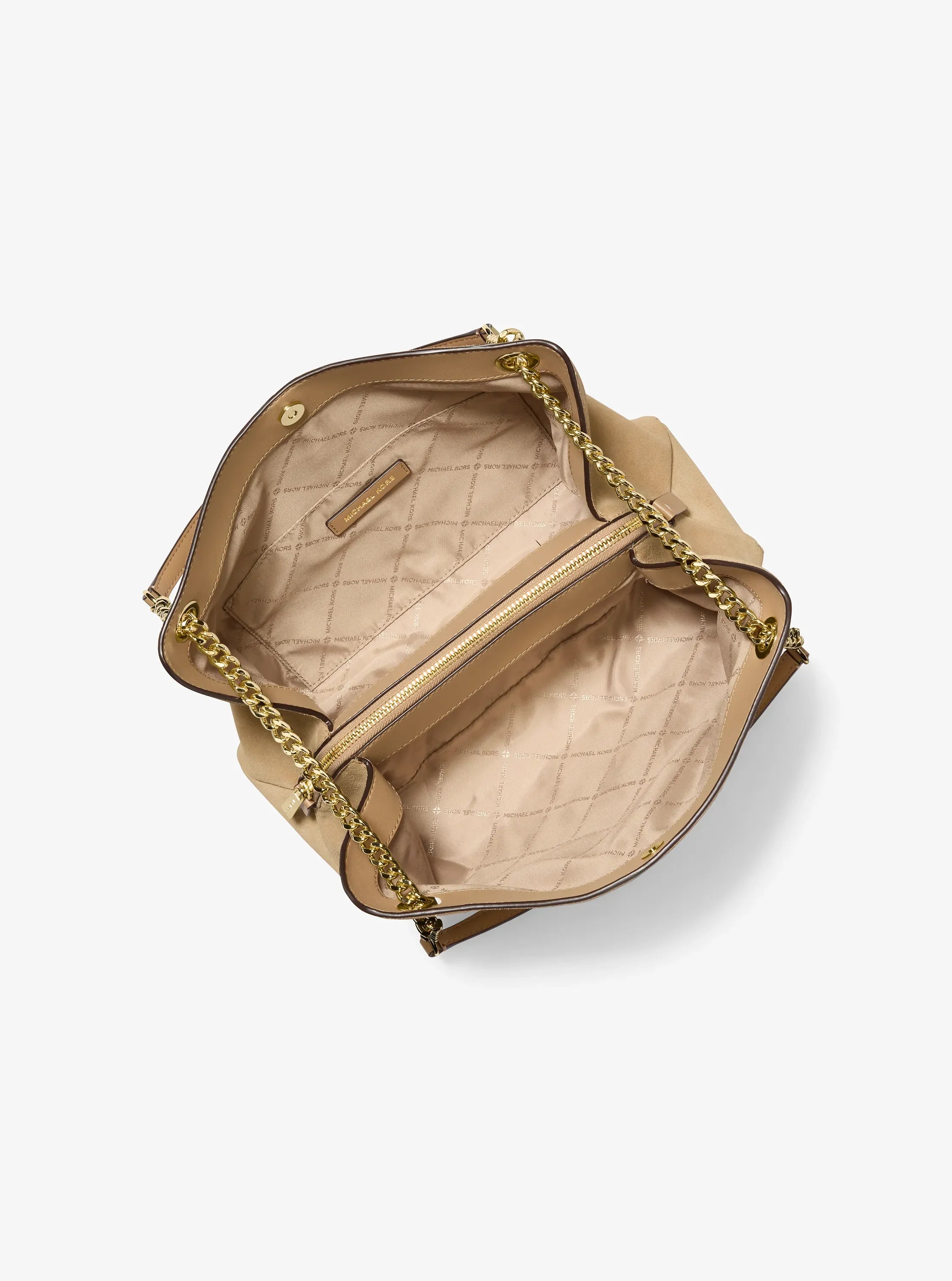 Michael Kors Christina Medium Suede Messenger Bag 'Camel'