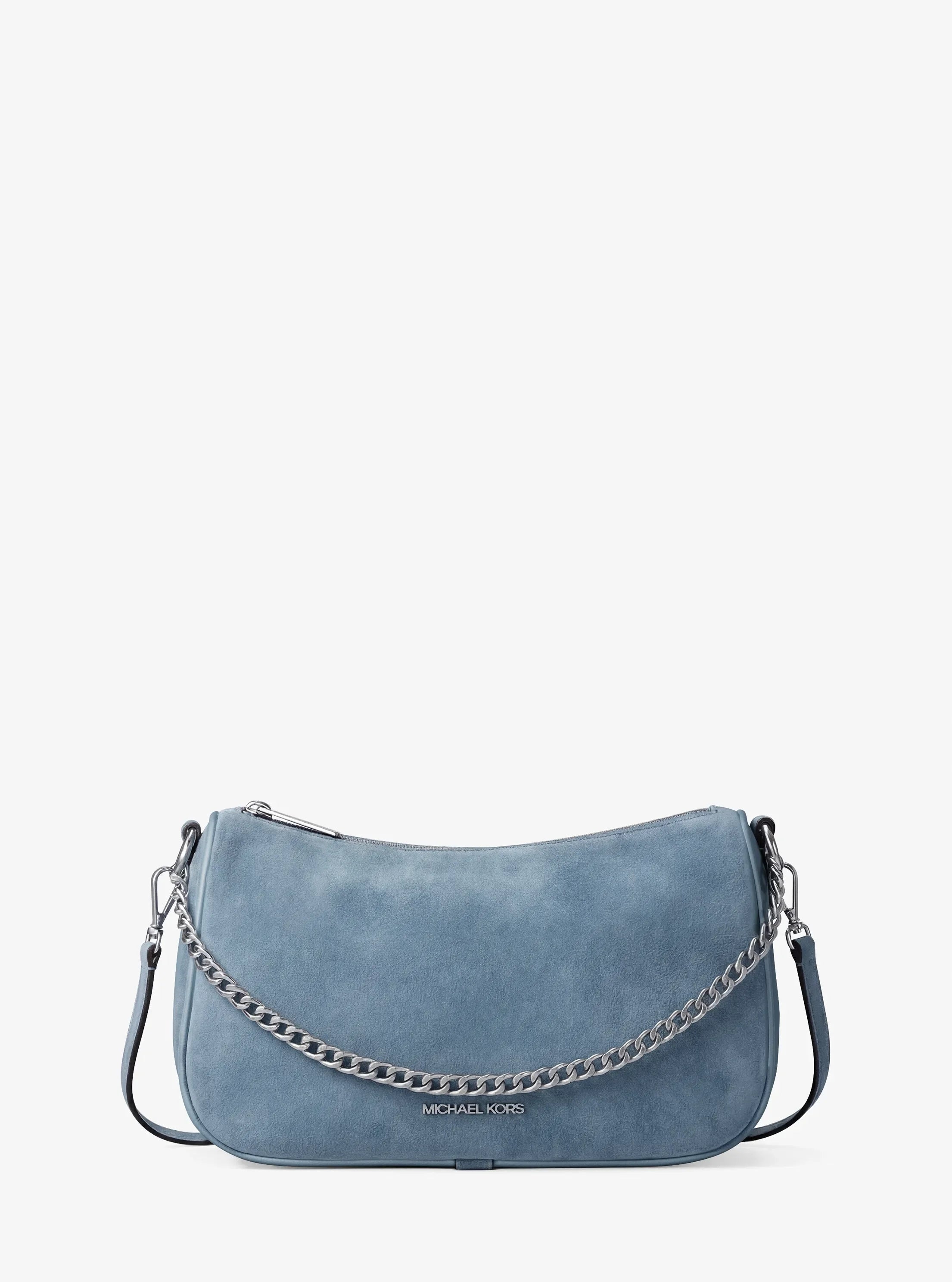 Michael Kors Carmela Medium Suede Convertible Crossbody Bag 'Denim'