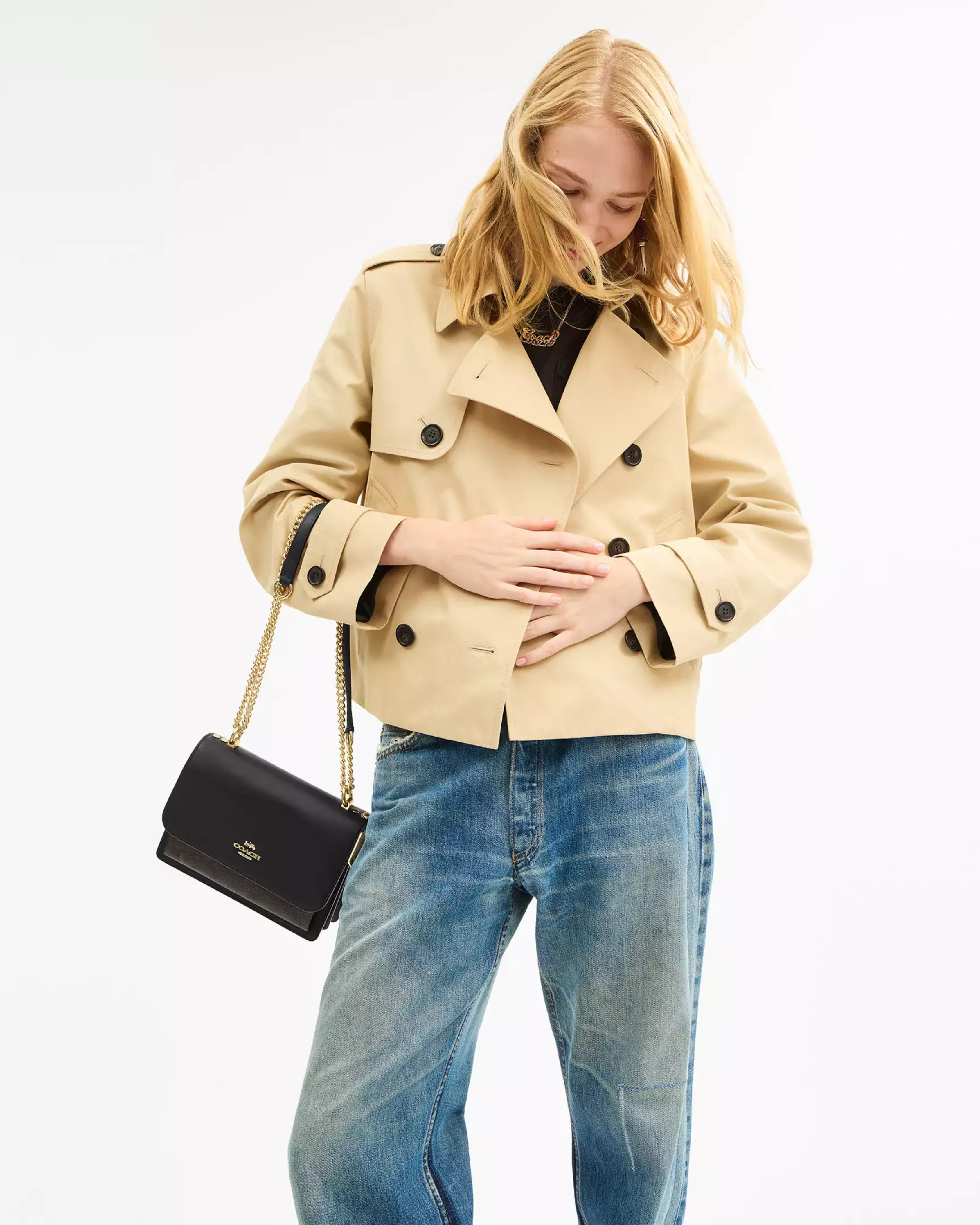 Coach Klare Crossbody Bag In Signature Canvas 'Gold Walnut Black'