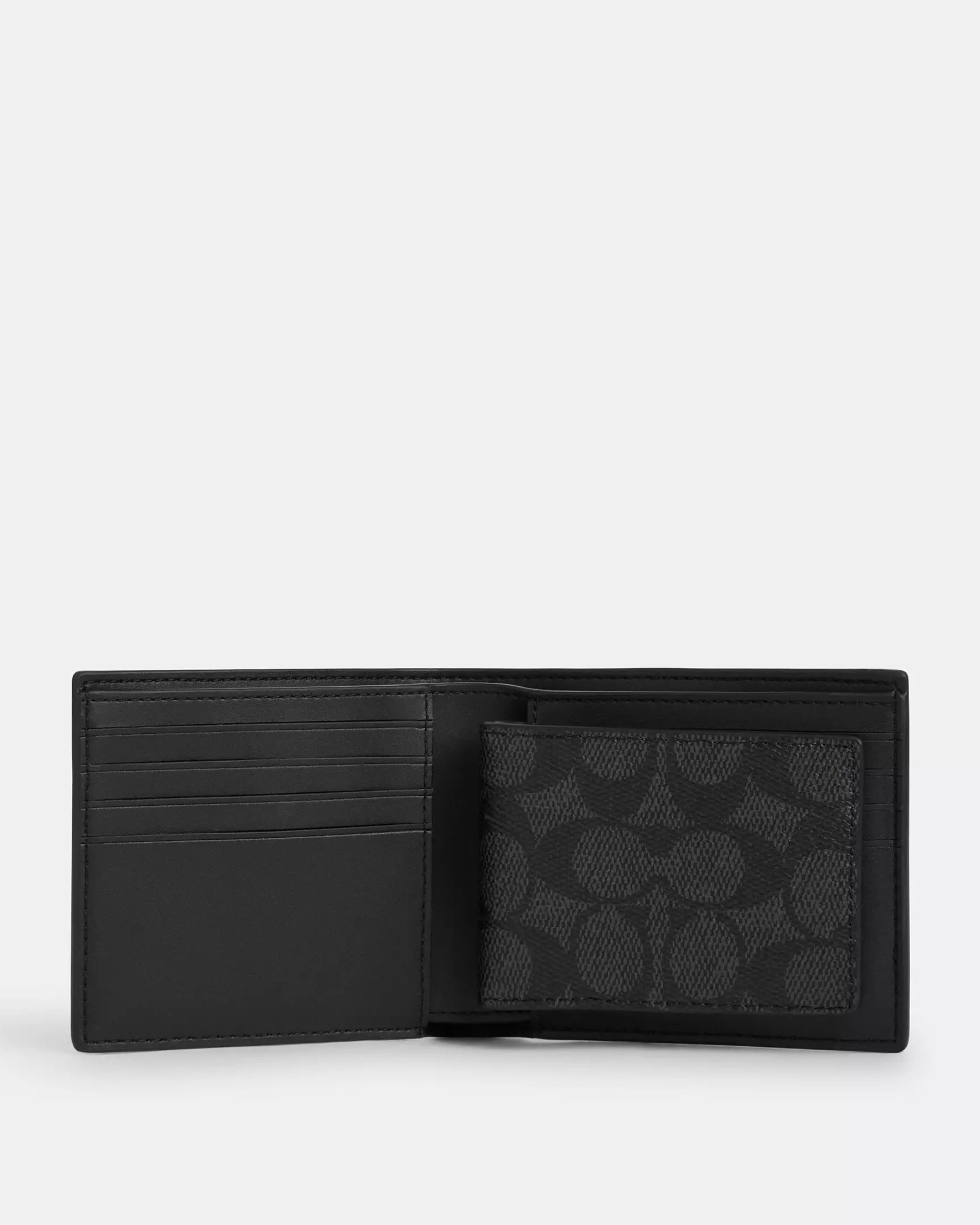 Coach 3-In-1 Wallet In Signature Canvas 'Charcoal Black'