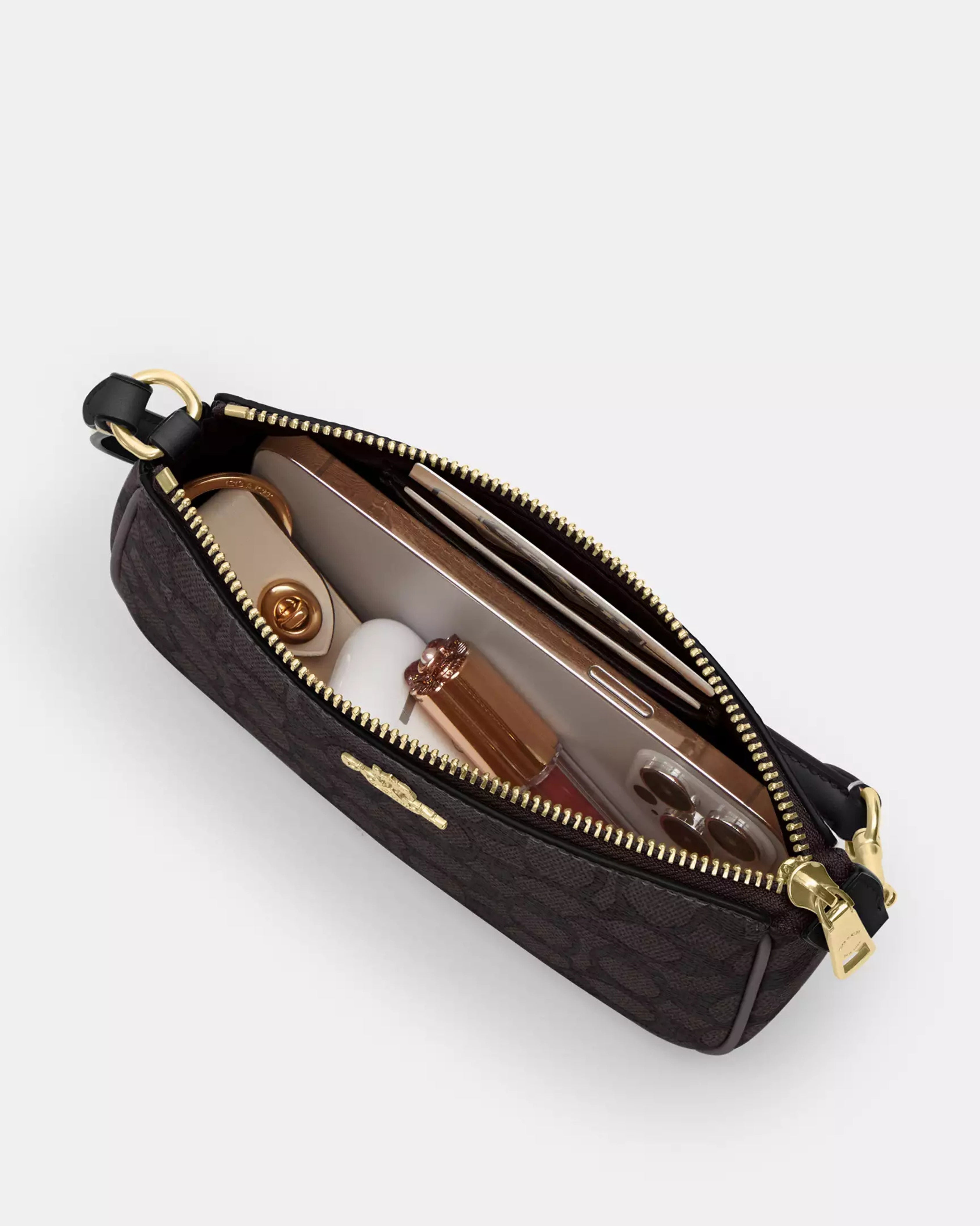 Coach Nolita 19 In Signature Canvas 'Signature Canvas/Gold/Walnut/Black