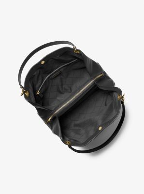 Michael Kors Christina Large Pebbled Leather Shoulder Bag Black