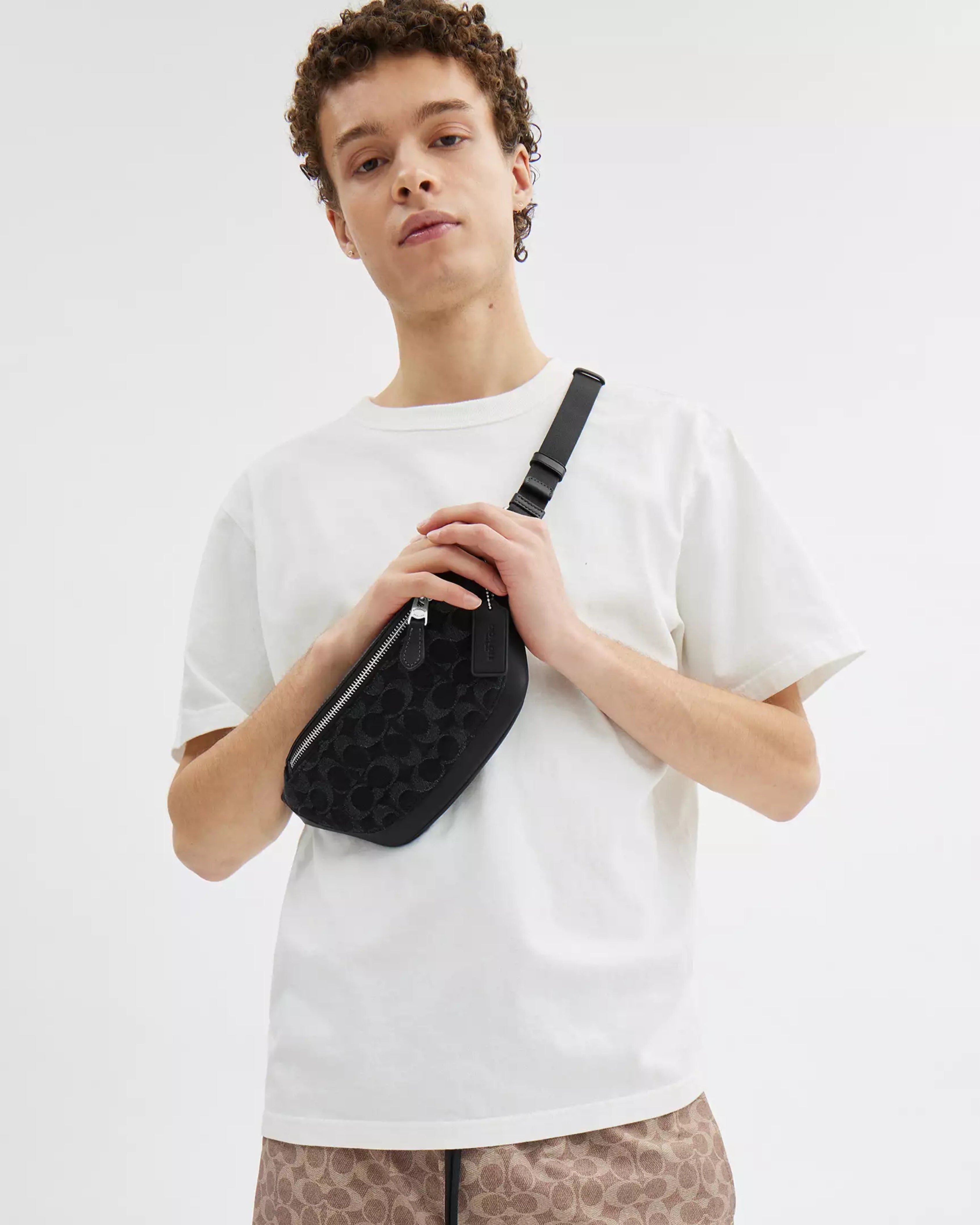 Coach Warren Mini Belt Bag 'Silver Black'