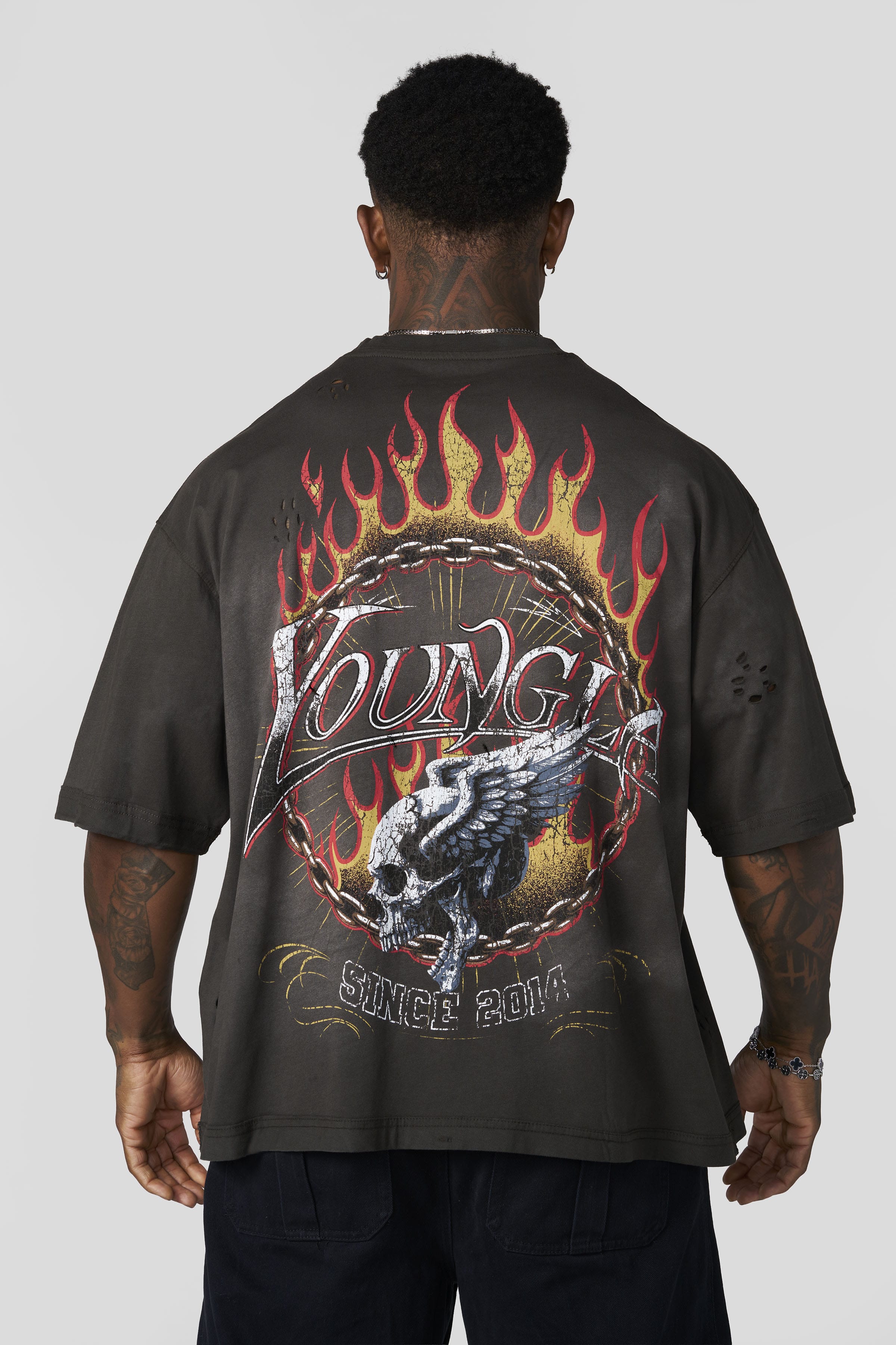 YoungLA 4008 - Ring of Fire Tees 'Brown Wash'