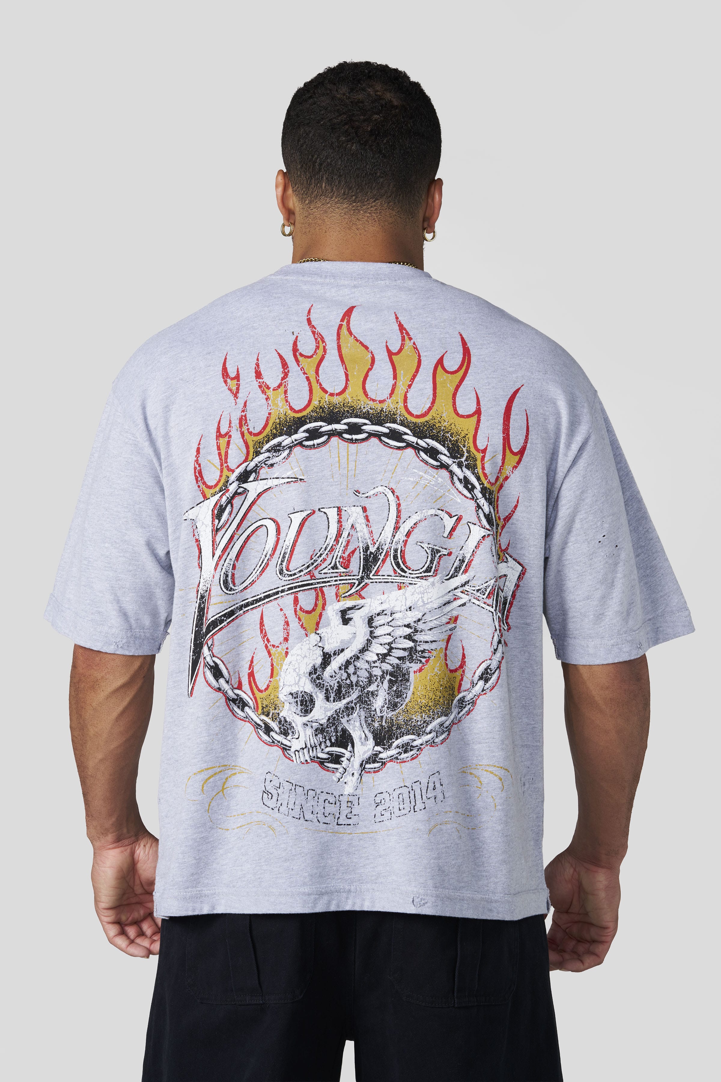 YoungLA 4008 - Ring of Fire Tees 'Heather Grey'