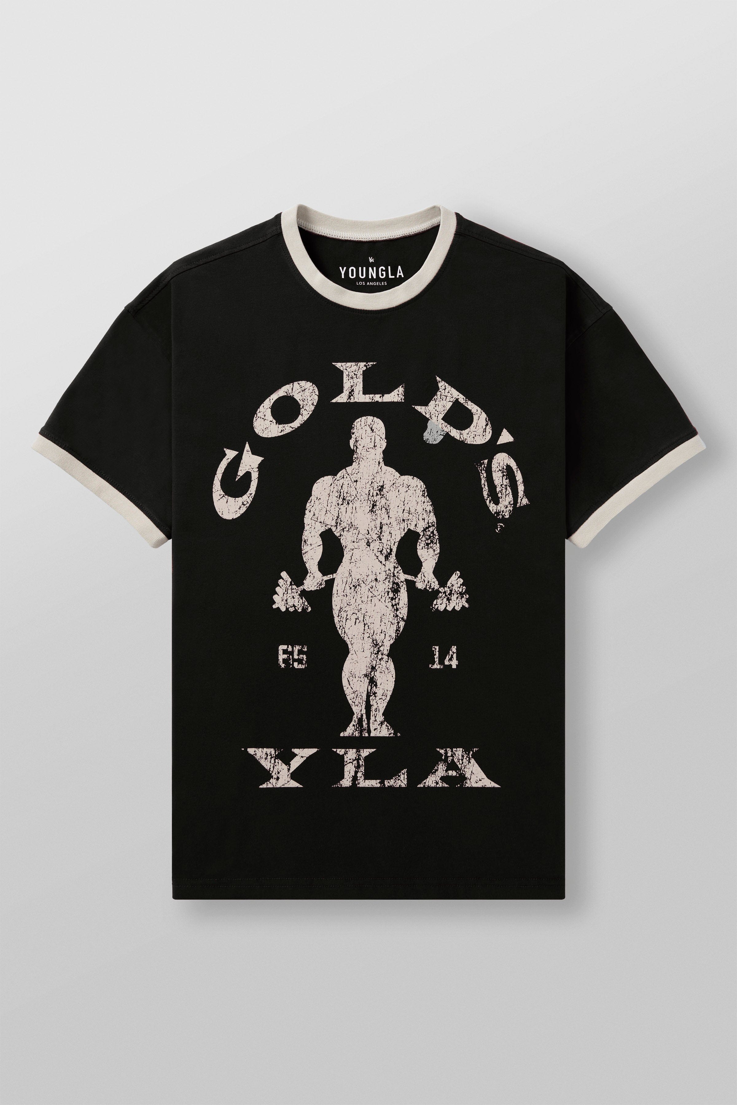 Young La 4009 - Golds Gym Ringer Tees 'Black'