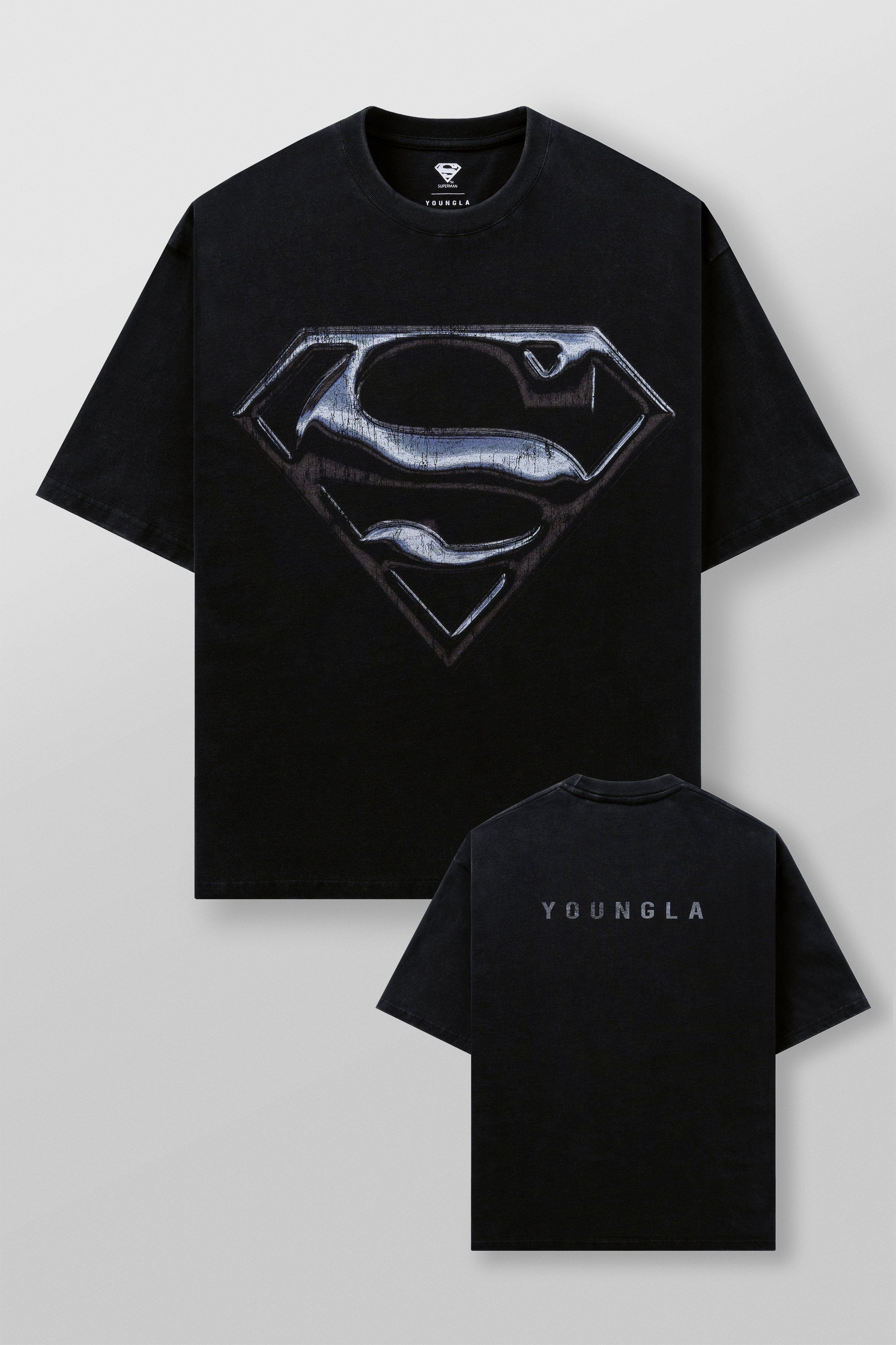 Young La 4044 - Superman Graphic Tees 'Chrome Logo'