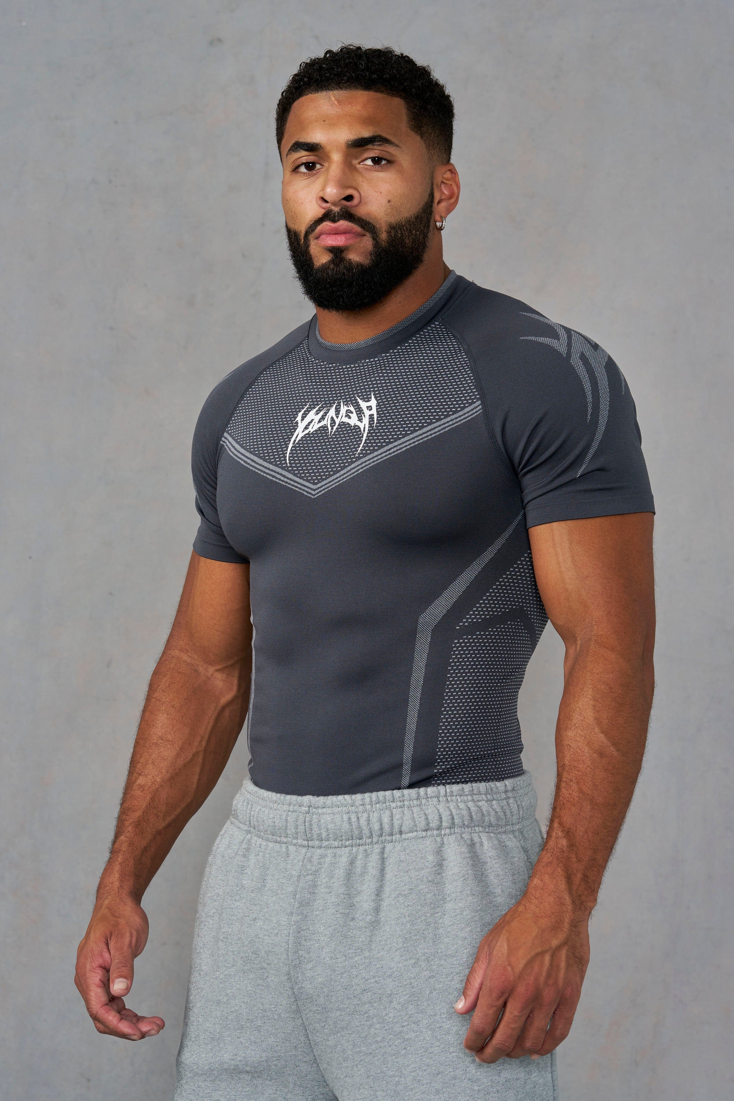 Young La 4065 - Warrior X Compression Tees 'Dark Grey Grey'