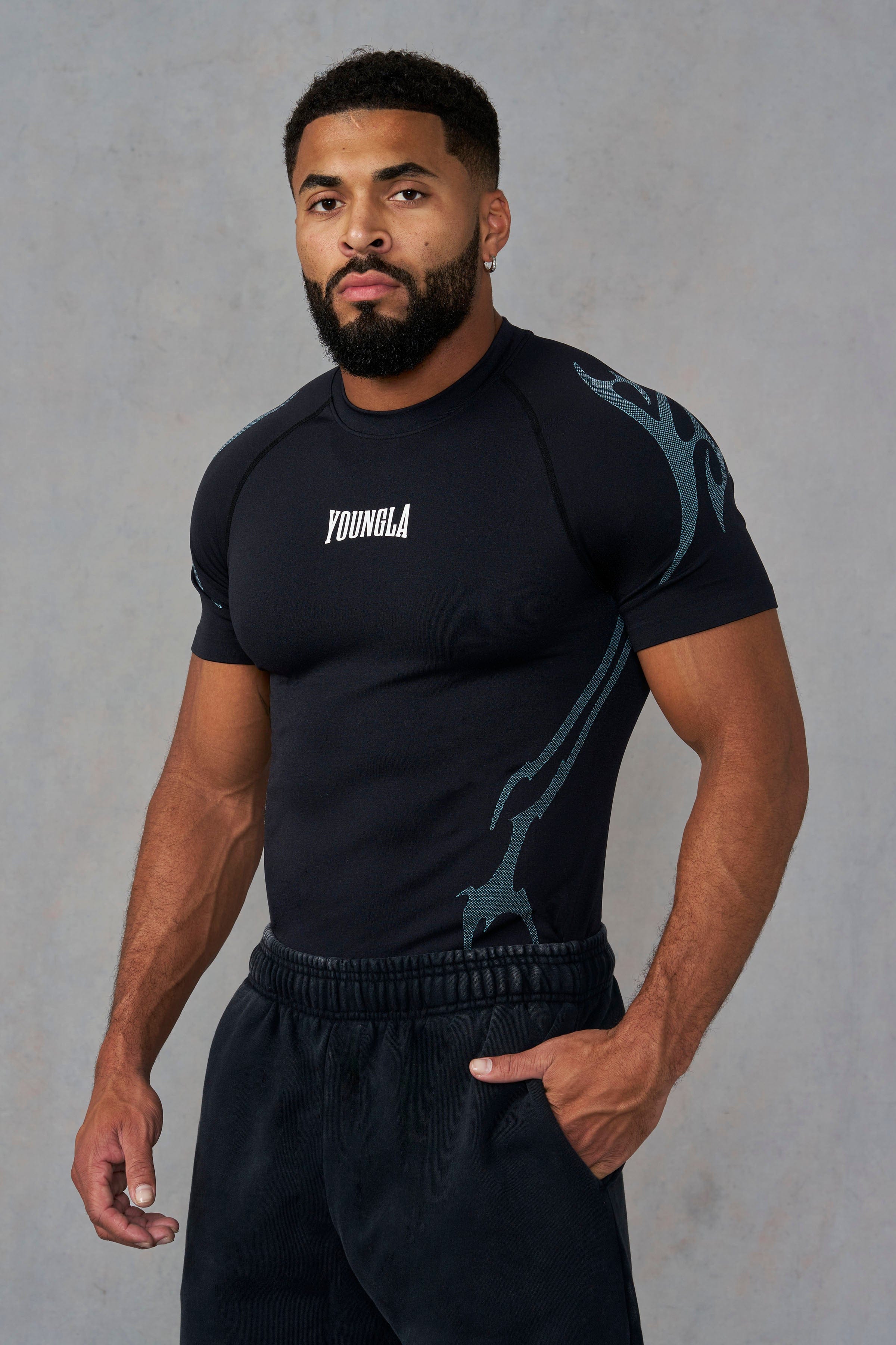 Young La 4067 - Gothic Compression Tees 'Black Blue'
