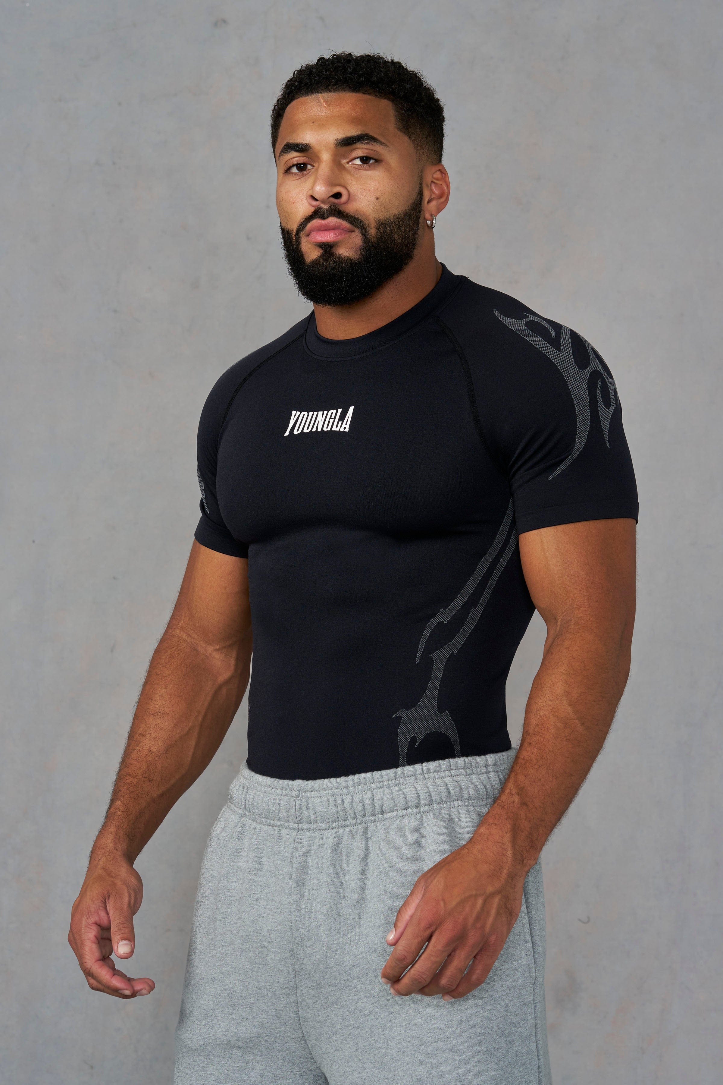 Young La 4067 - Gothic Compression Tees 'Black Grey'