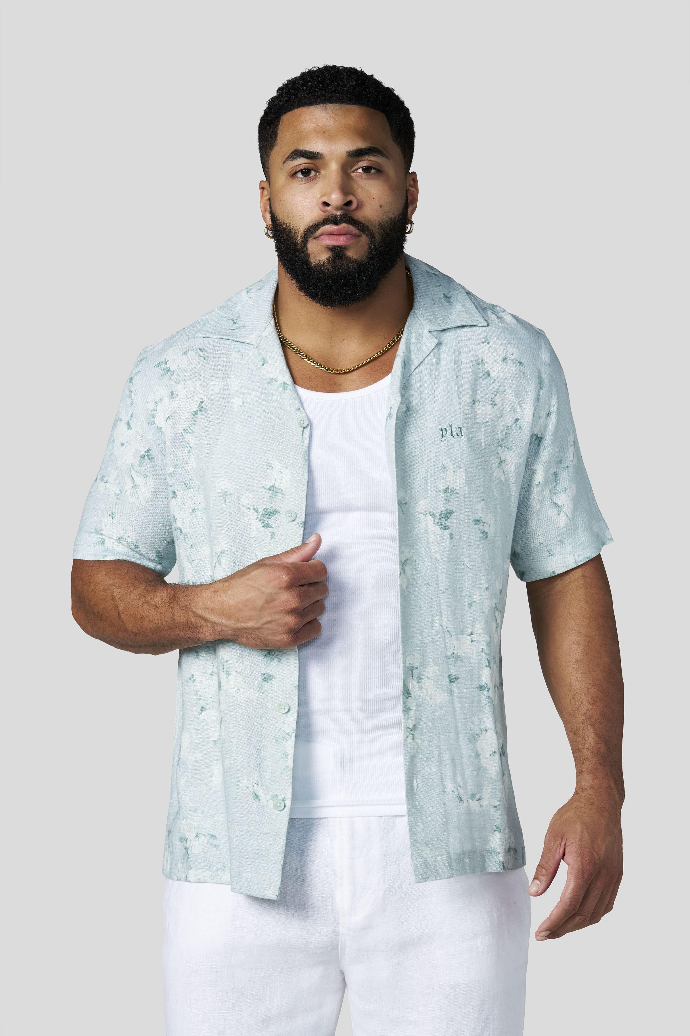 Young La 4087 - Riviera Art Button-Ups 'Skyfall Floral'