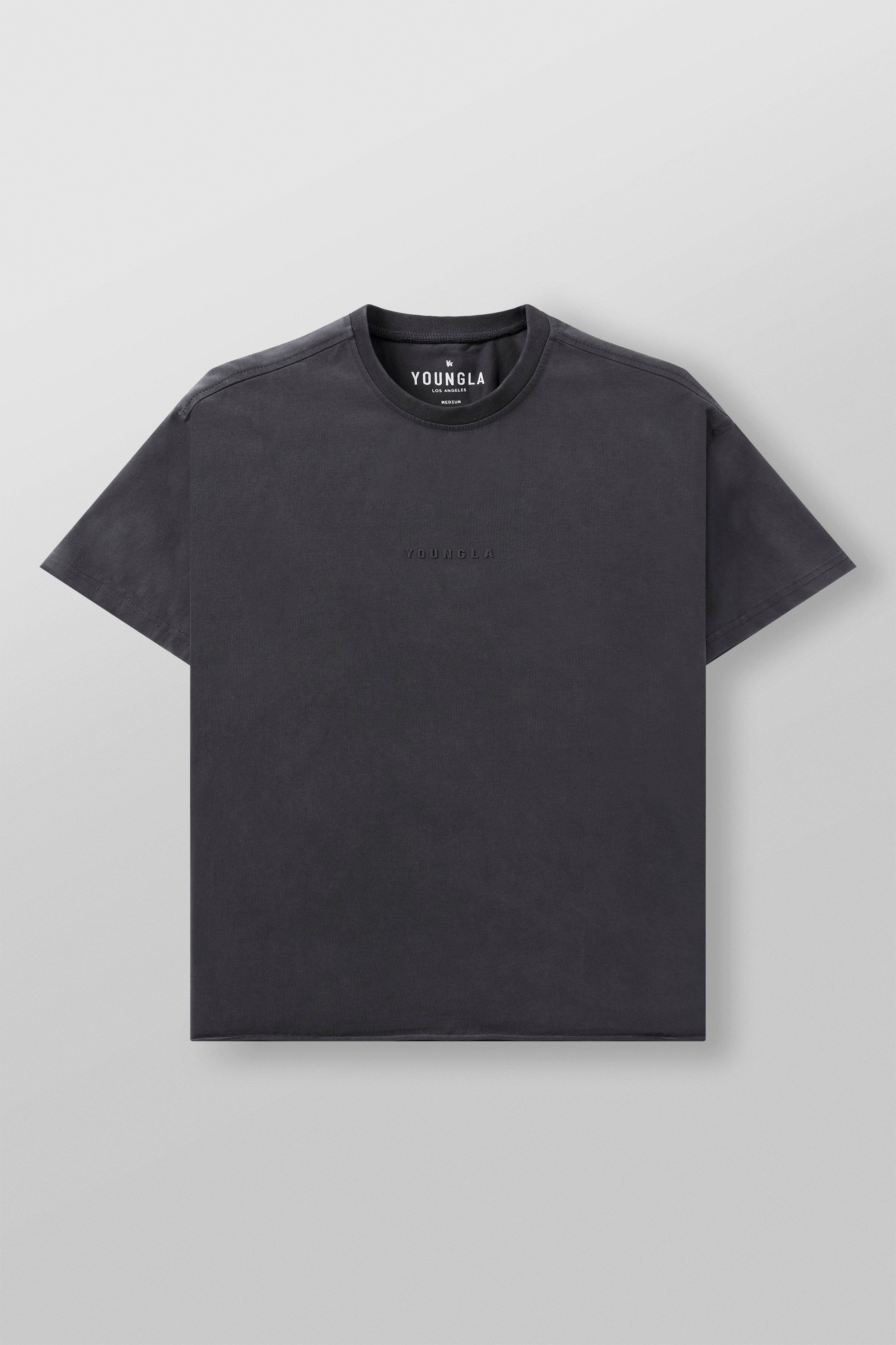 YoungLA 4097 - Cropped Tailored Tees 'Charcoal Wash'