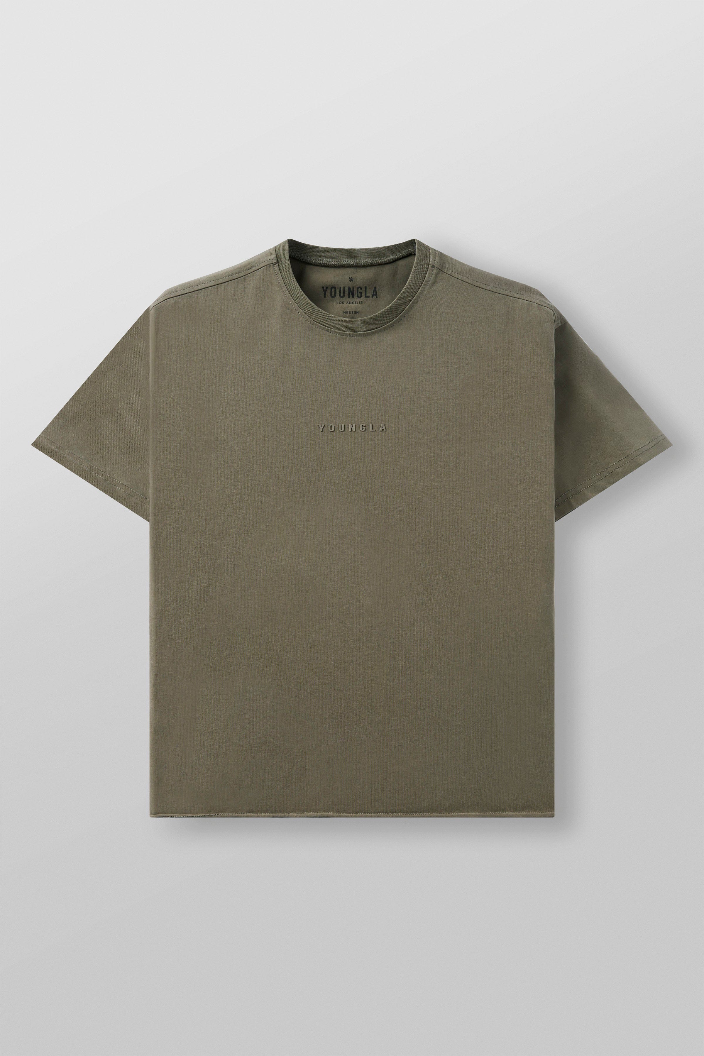 YoungLA 4097 - Cropped Tailored Tees 'Peat Wash'