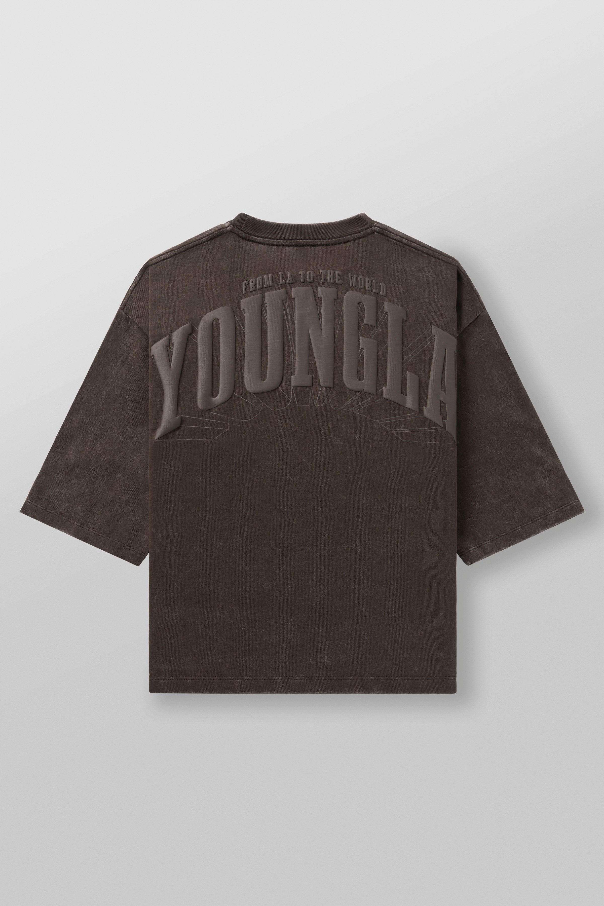 YoungLA 4138 - Foundation Cropped Tees 'Brown Wash'
