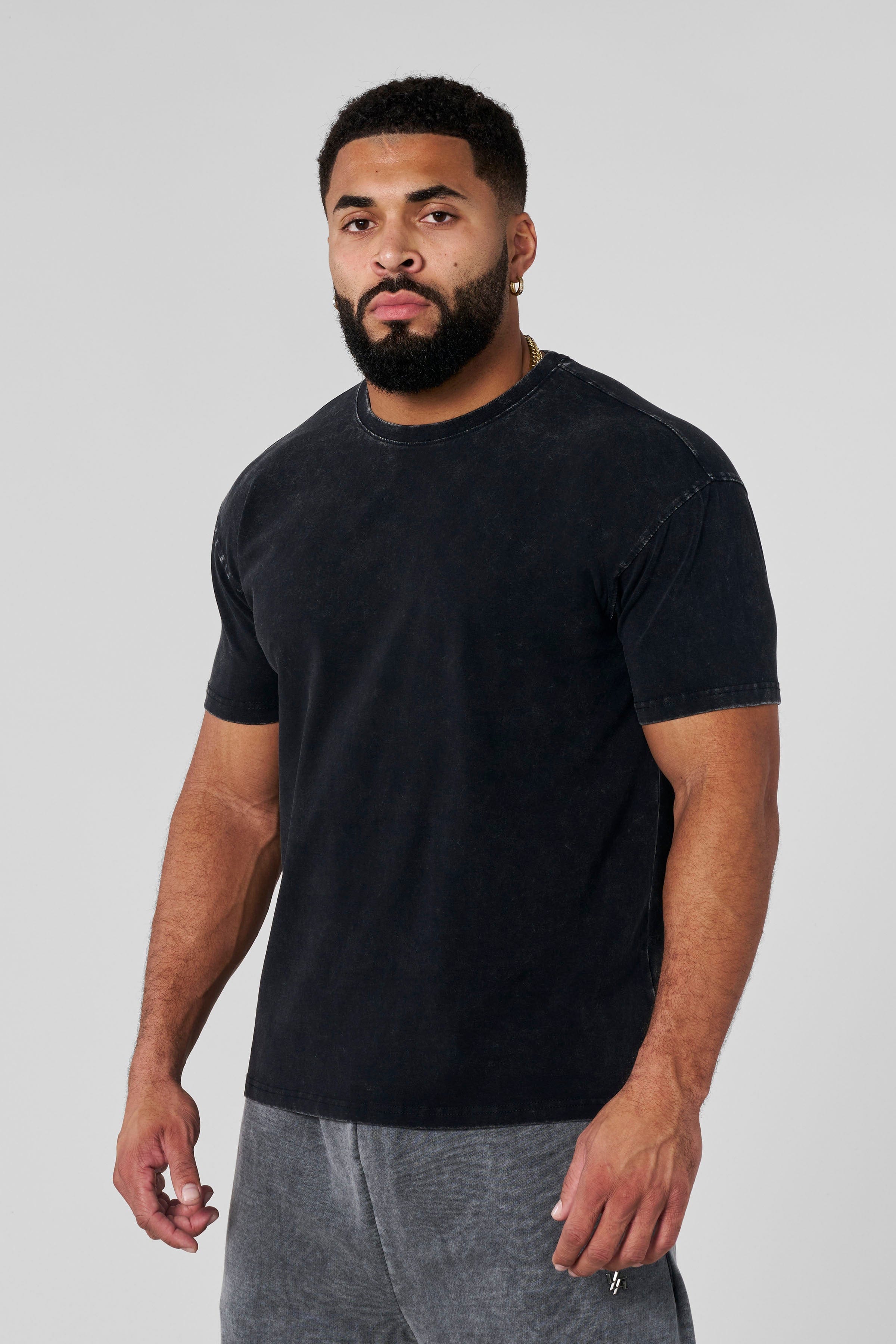 YoungLA 4148 - Elevated Essentials - Fitted Tee 'Black Wash'