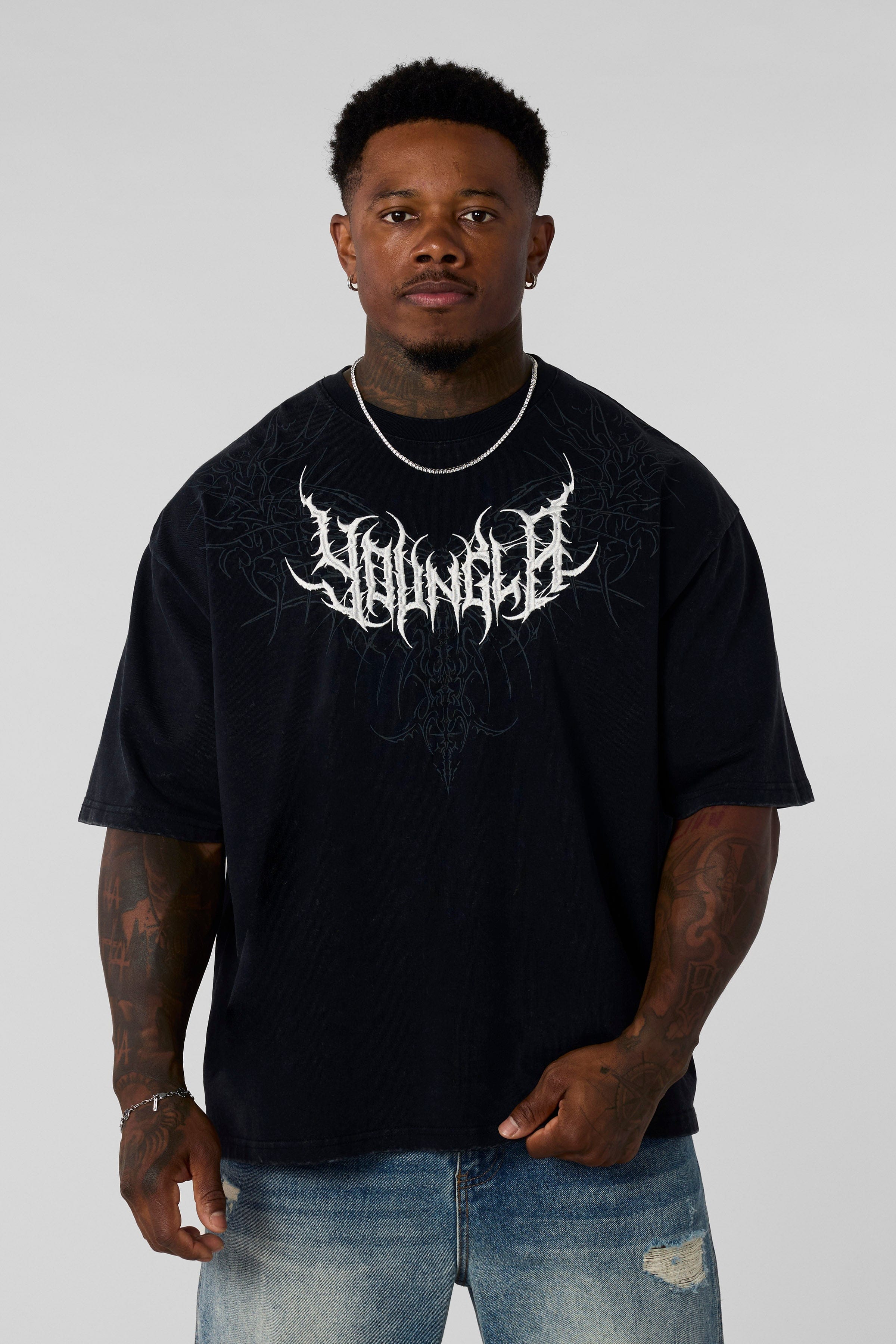 YoungLA 4149 - Gothic Tees 'Black Wash'
