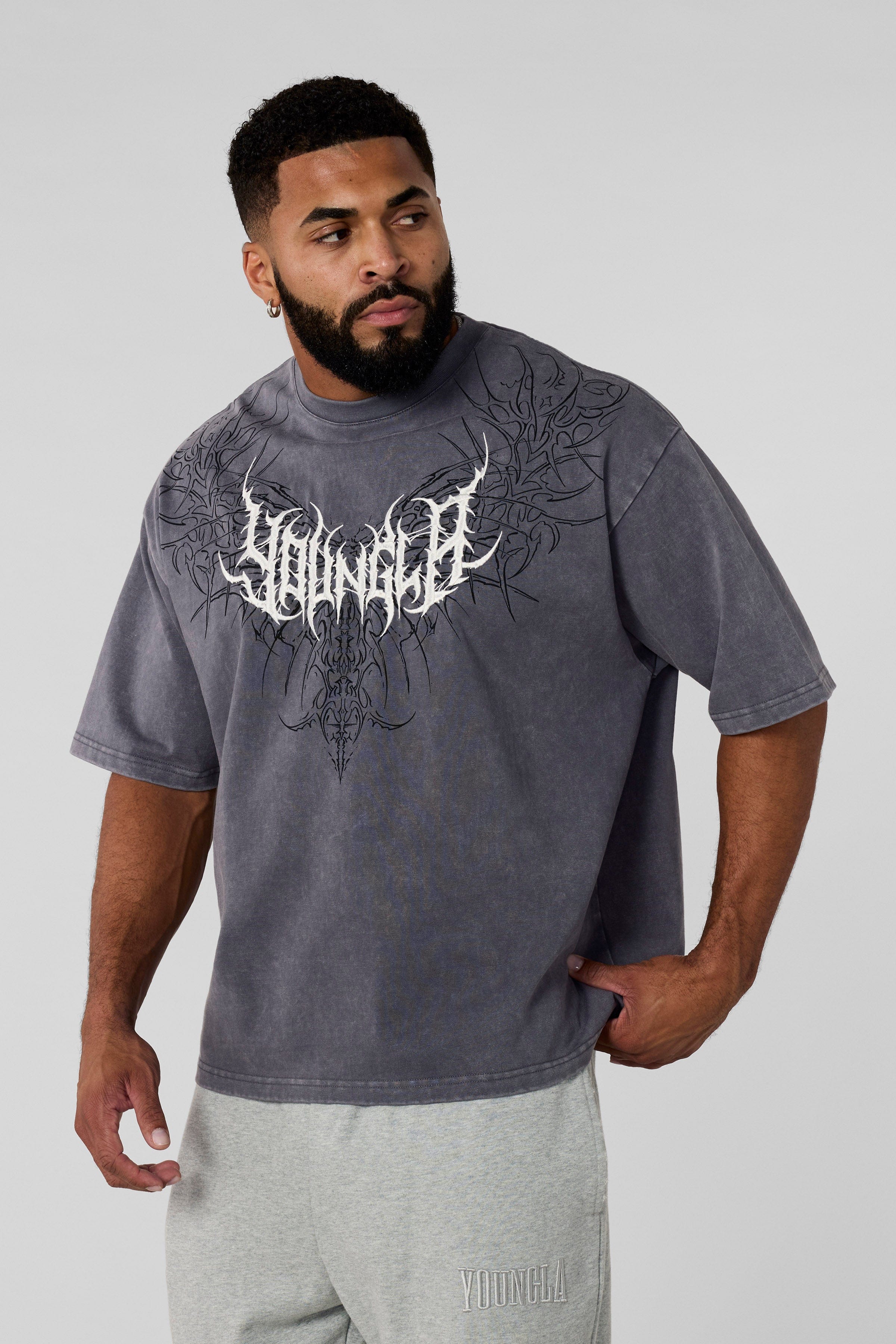 YoungLA 4149 - Gothic Tees 'Grey Wash'