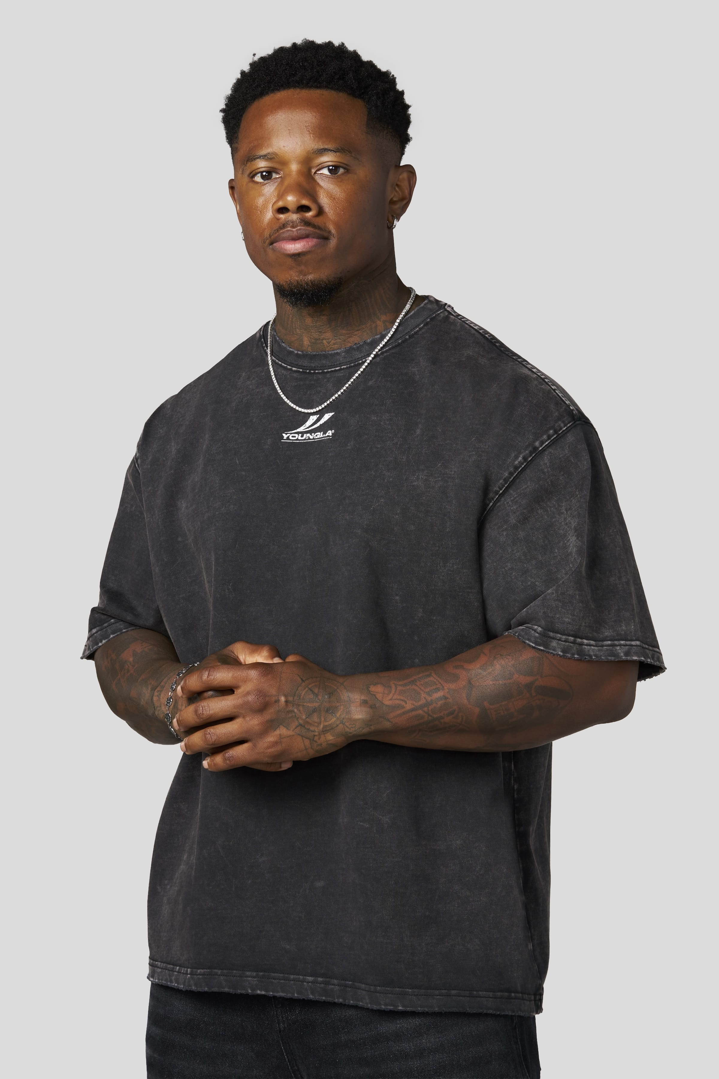 YoungLA 4212 - Heavyweight Tees 'Grey Wash'