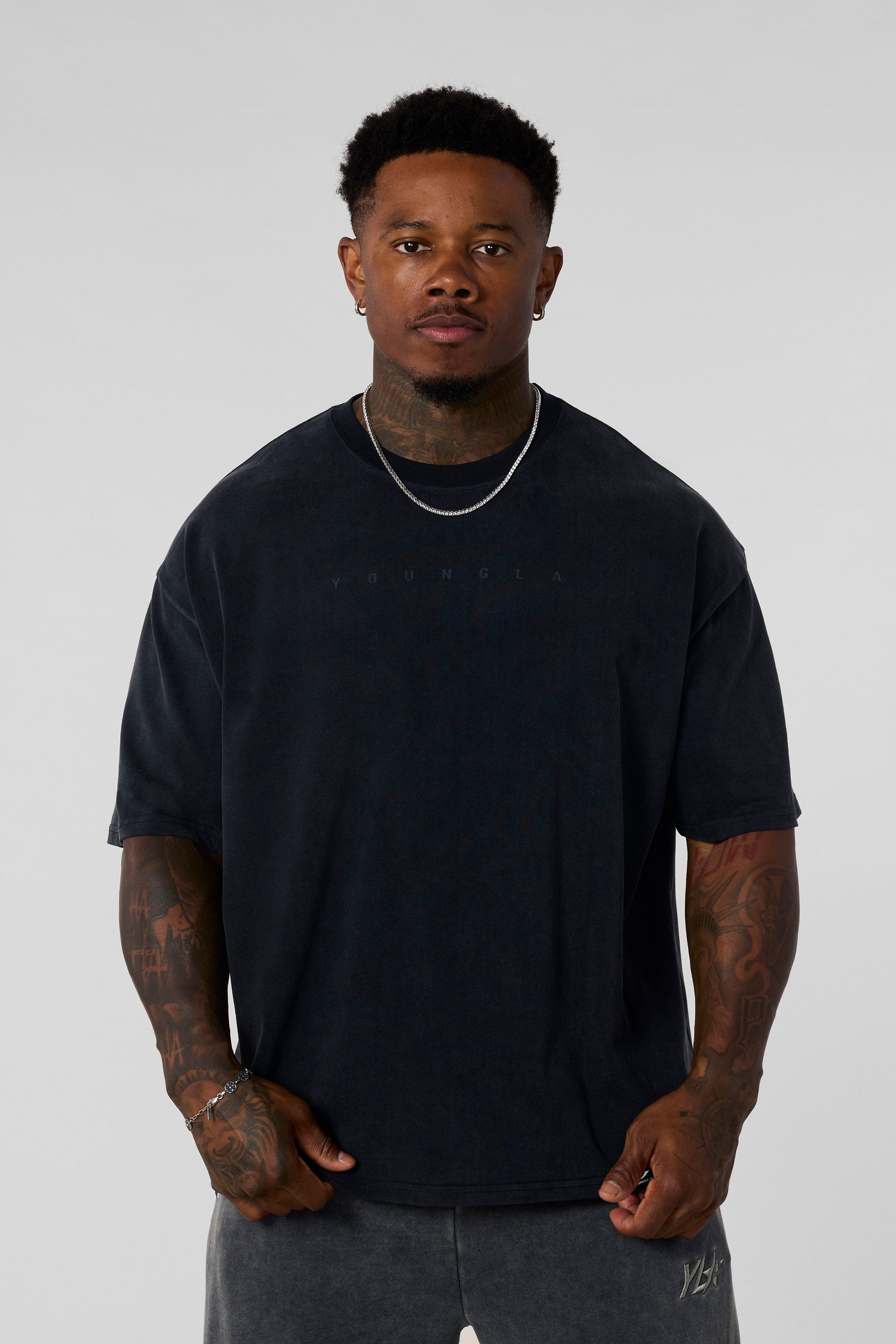 YoungLA 4219 - Summer Peached Tees 'Black Wash'