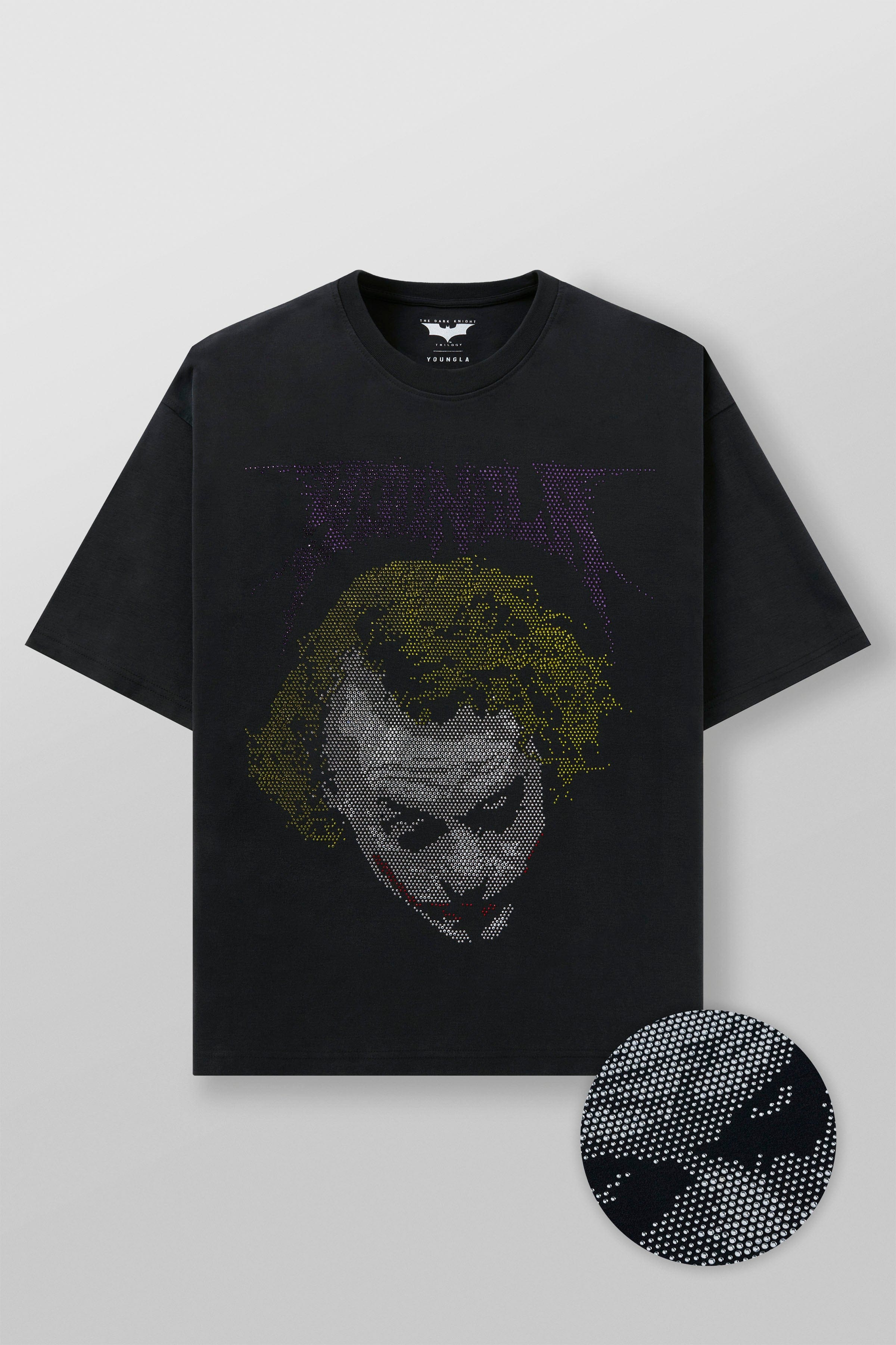 YoungLA 4257 - Batman Rhinestone Tees 'Joker R'