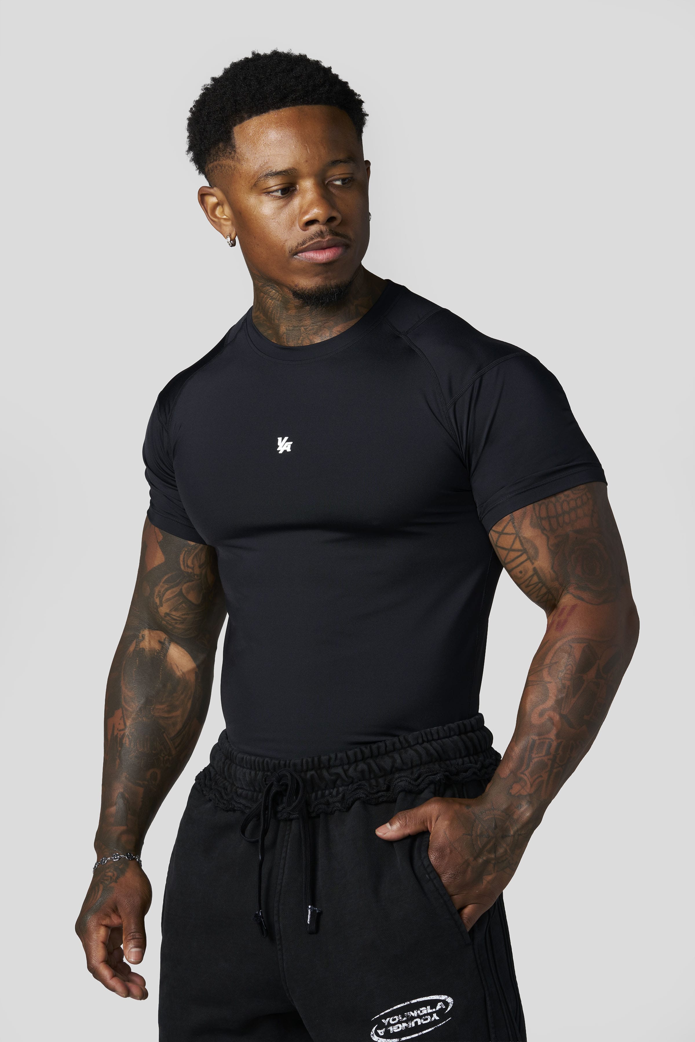 YoungLA 4282 - Posture Compression Tees 'Black'
