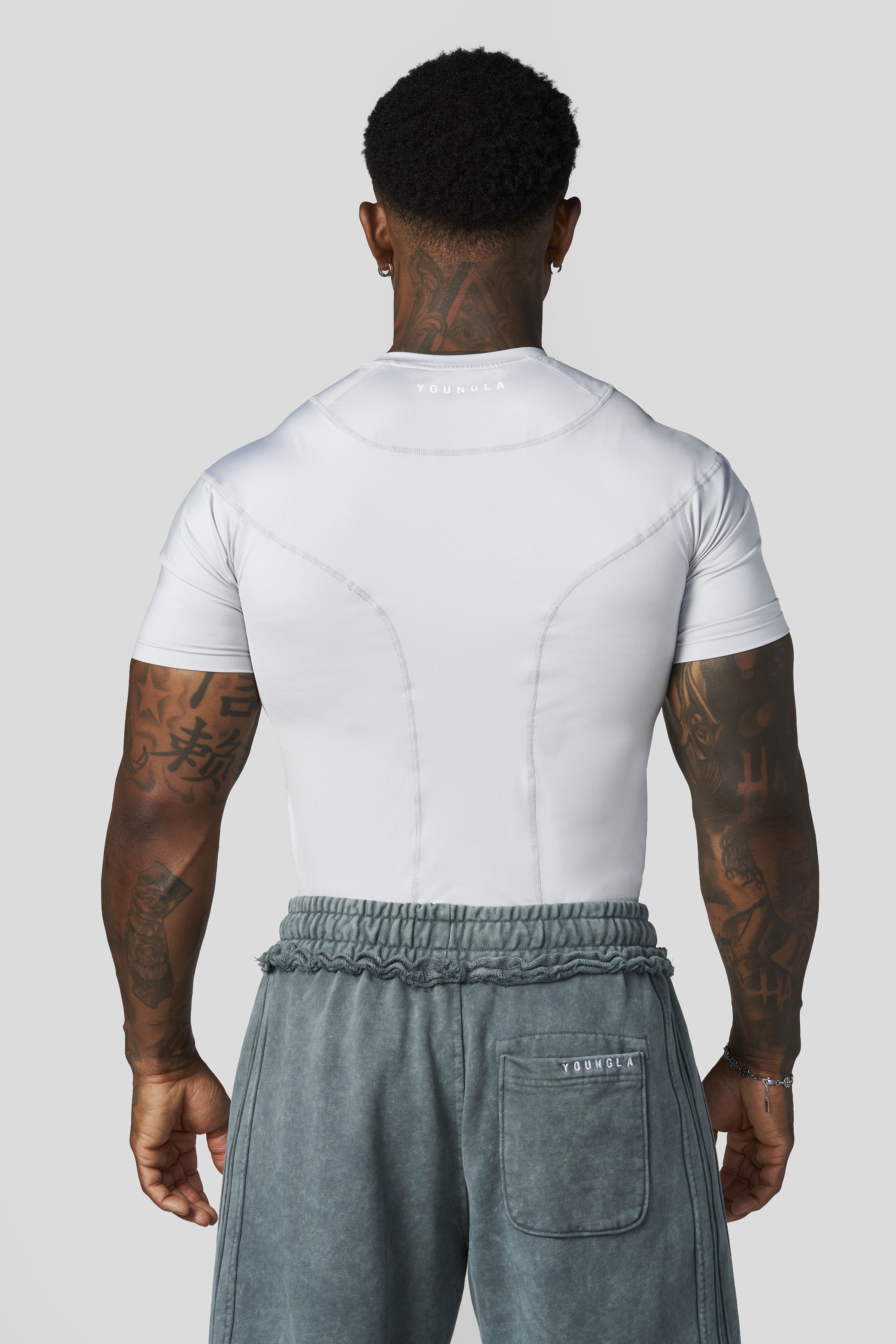 YoungLA 4282 - Posture Compression Tees 'Light Grey'