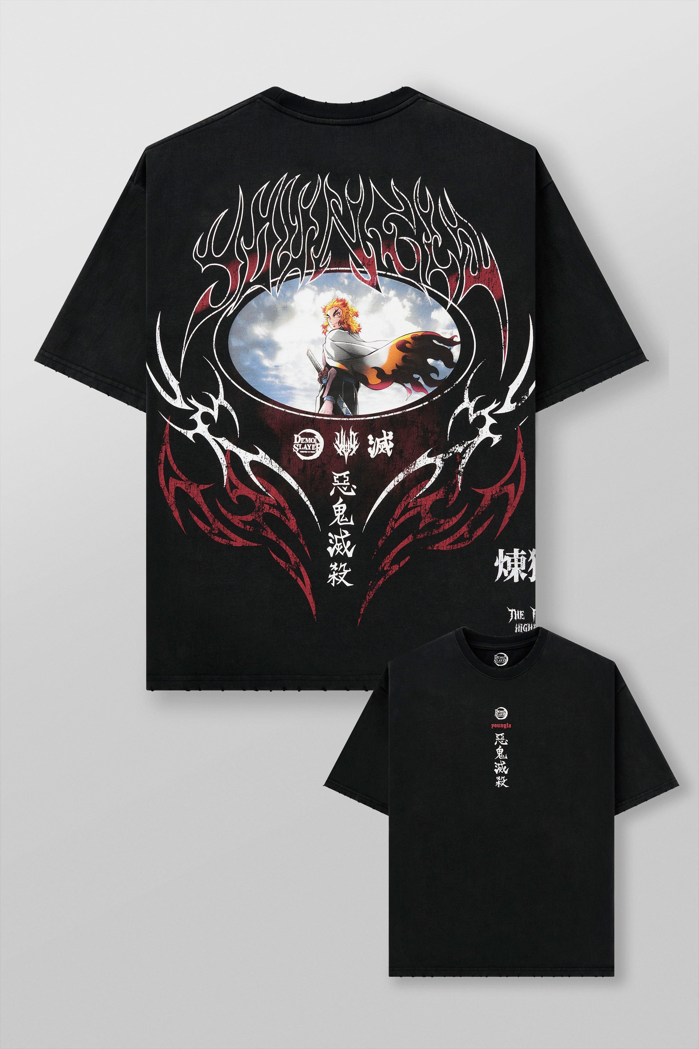 YoungLA 4297 - Demon Slayer: Kimetsu no Yaiba - Anime Tees 'Set Your Heart Ablaze'