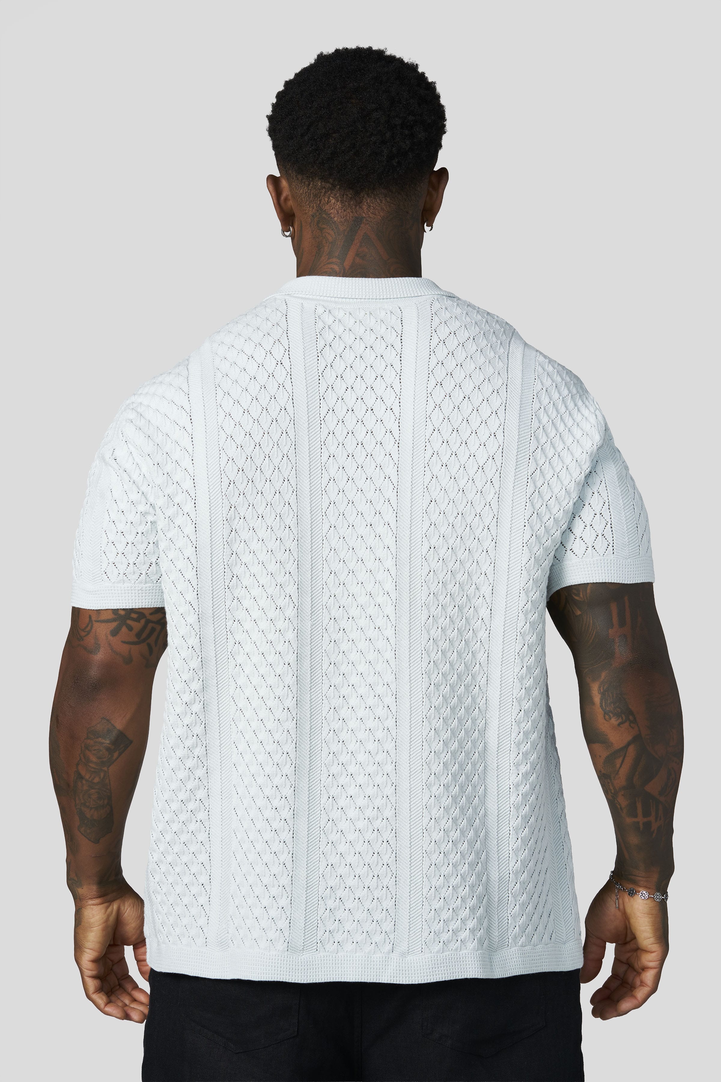 Young La 4335 - Monte Carlo Knit Button-Ups 'Light Blue'