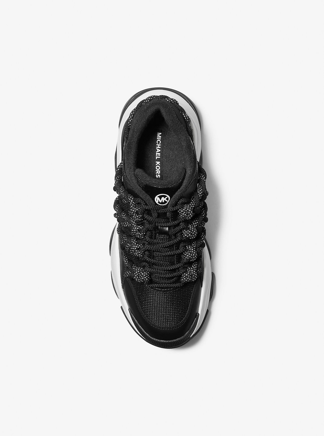 Atlas Cord Leather and Mesh Trainer BLACK