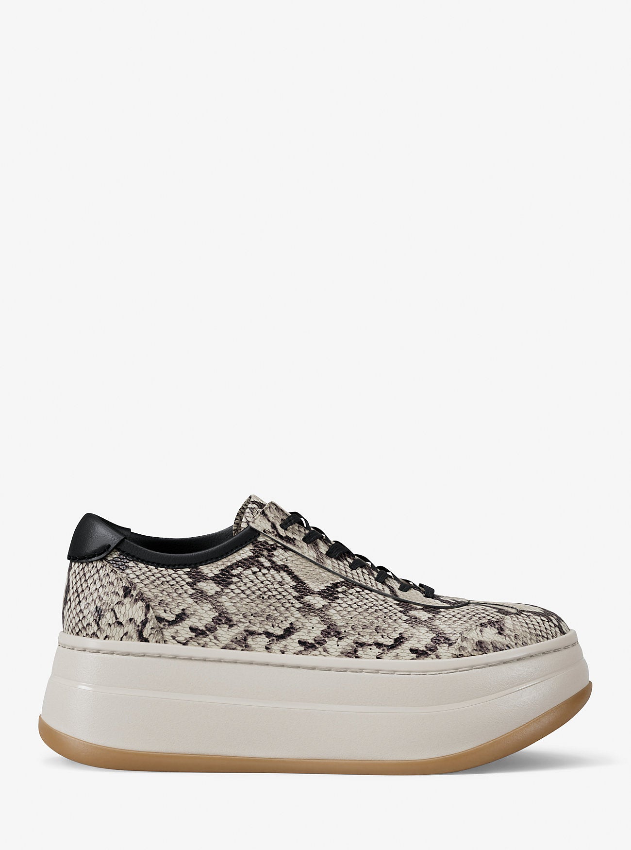 Hayes Snake Embossed Leather Platform Sneaker NATURAL