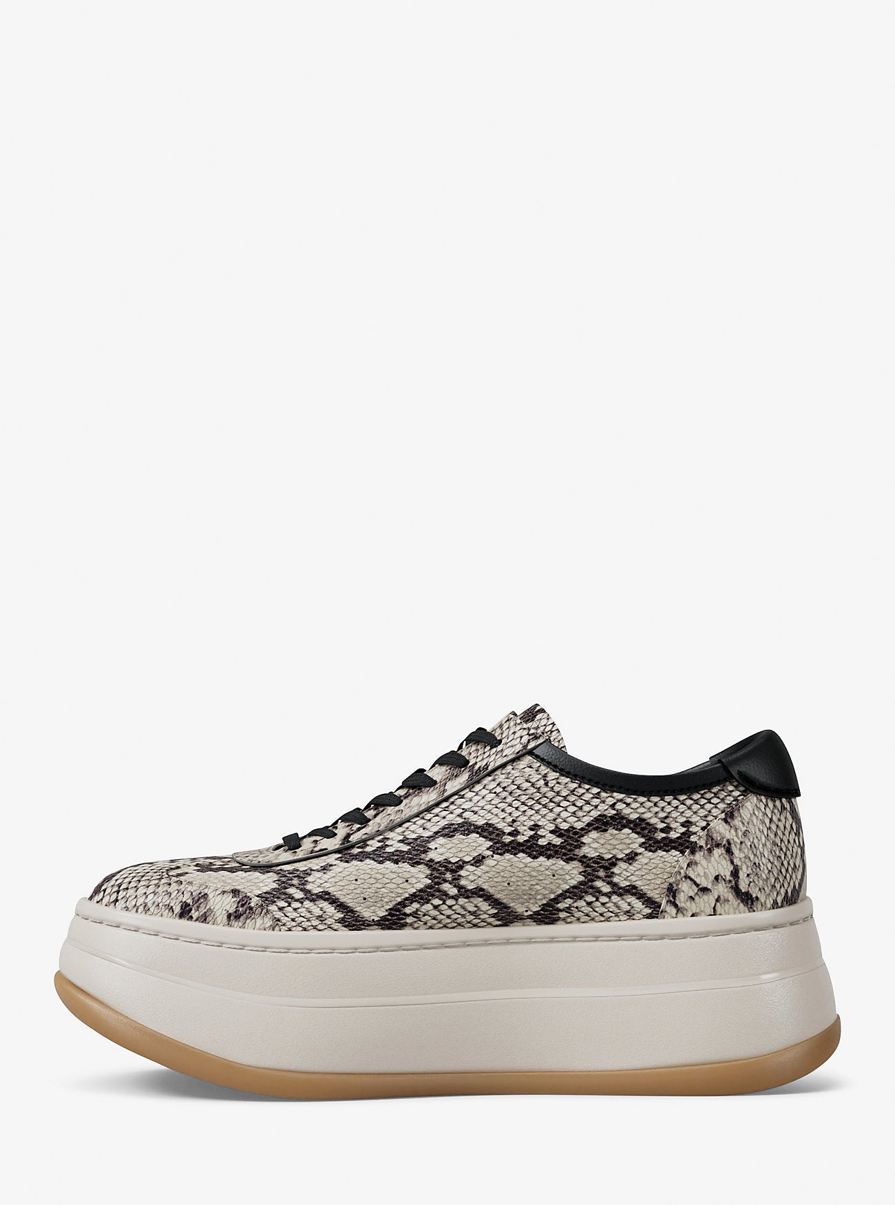 Hayes Snake Embossed Leather Platform Sneaker NATURAL