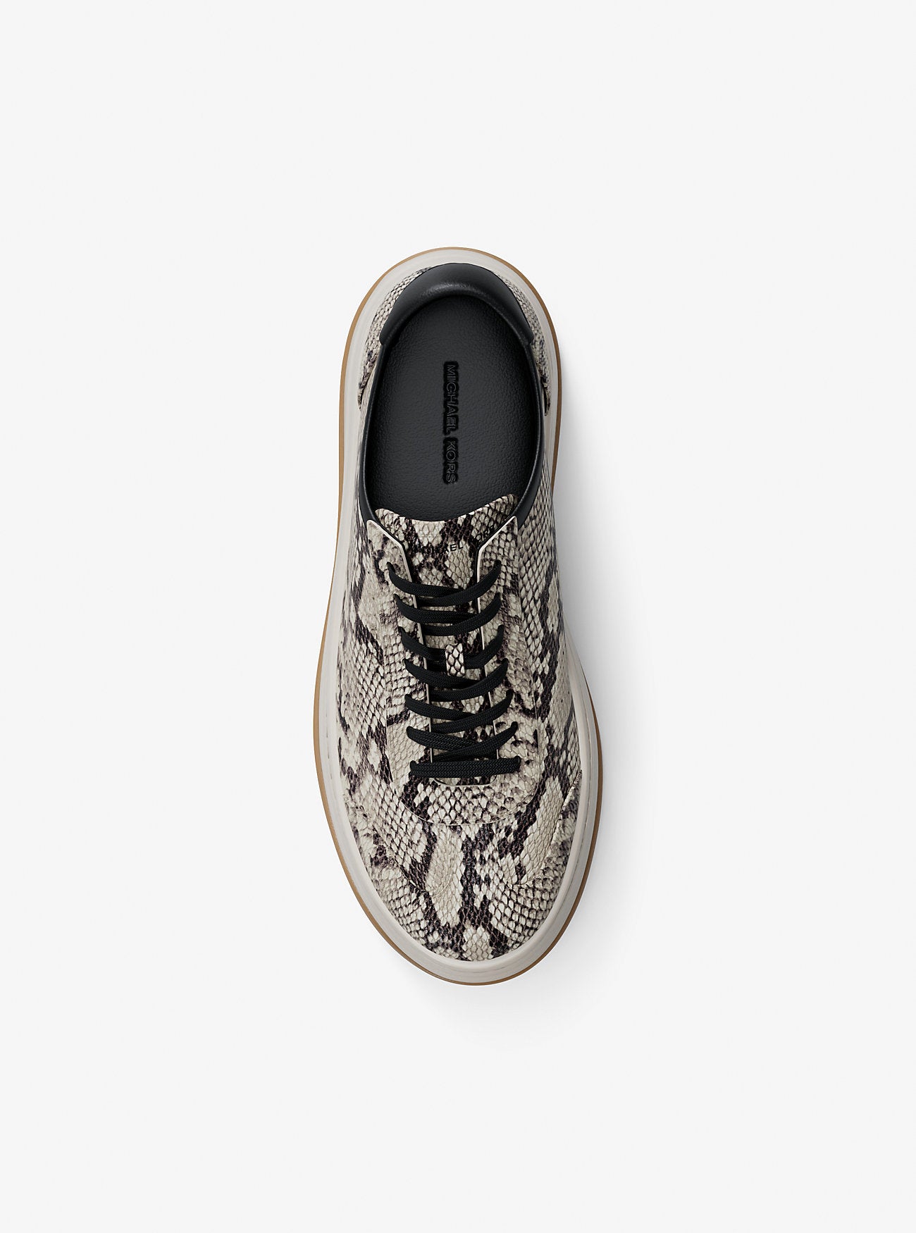 Hayes Snake Embossed Leather Platform Sneaker NATURAL