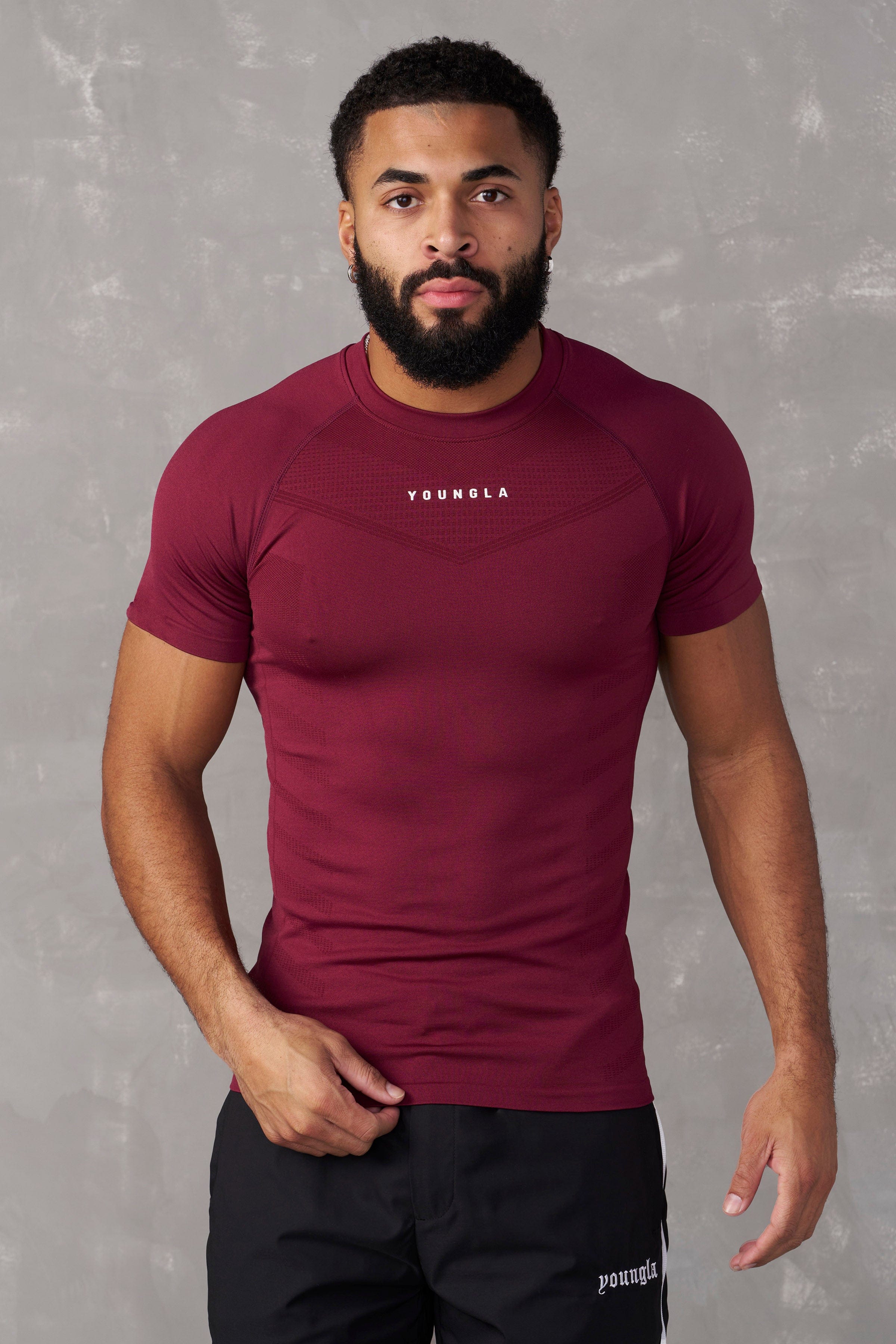 Young La 475 SuperVillain Compression Tees 'Burgundy'