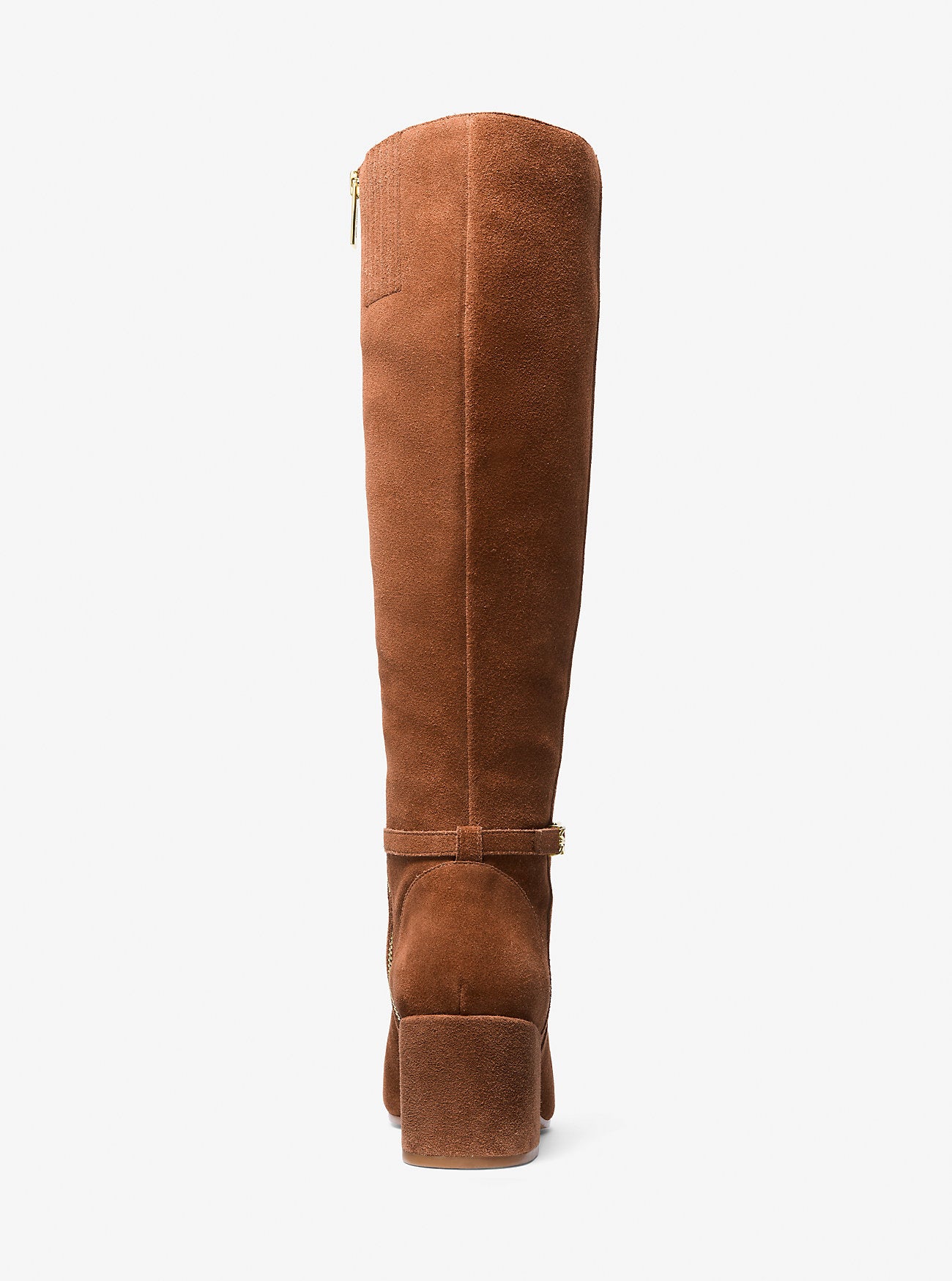 Ella Suede Wide Calf Block Heel Boot LUGGAGE