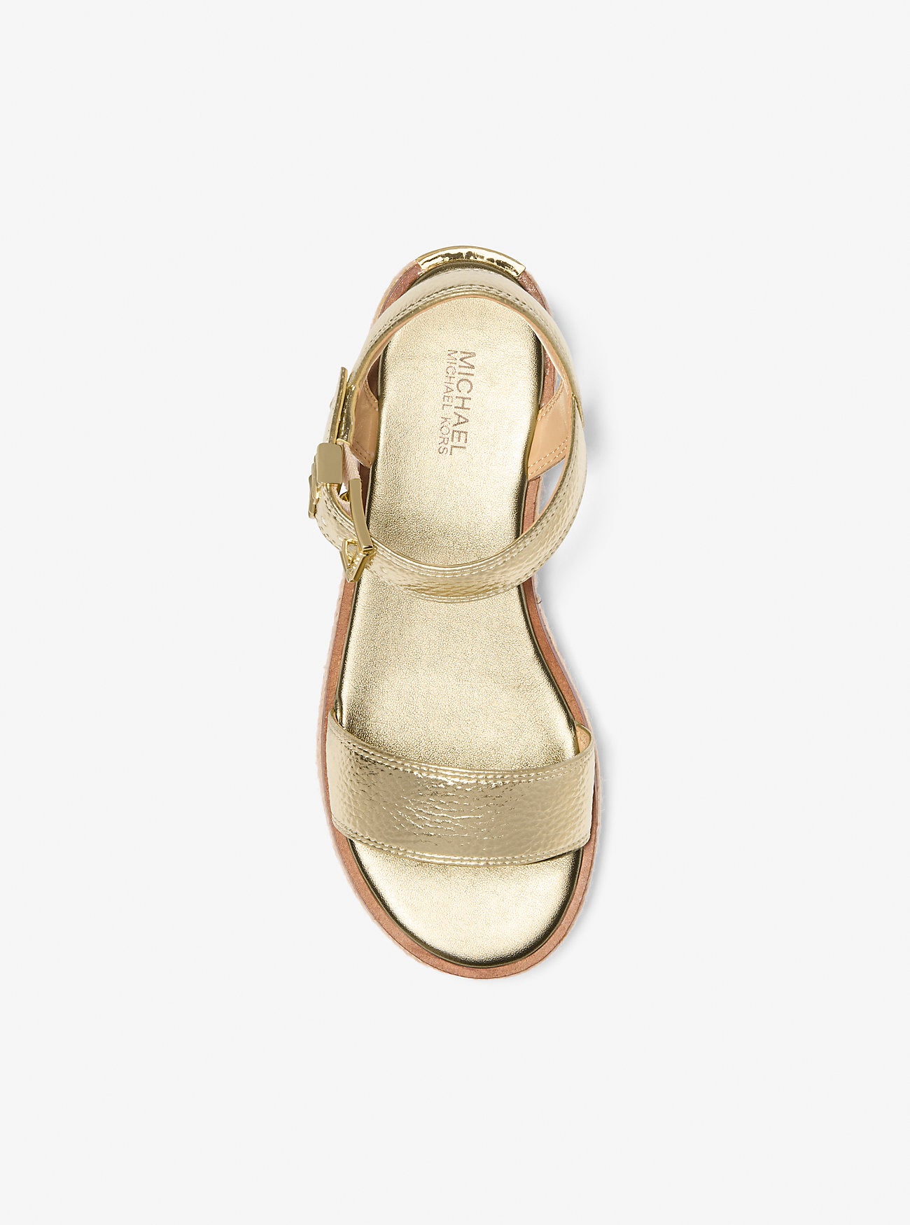 Richie Metallic Platform Espadrille Sandal PALE GOLD