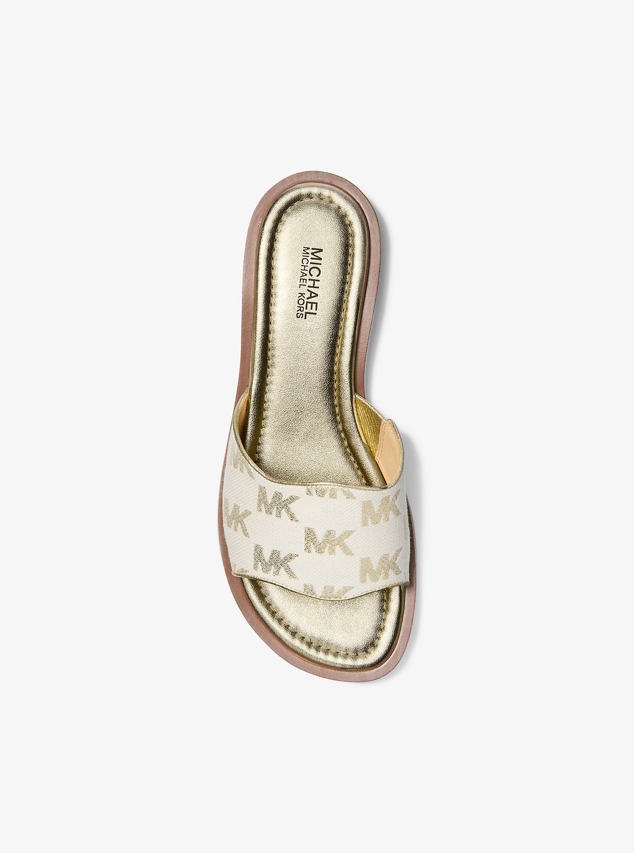 Hannah Metallic Logo Jacquard Slide Sandal PALE GOLD