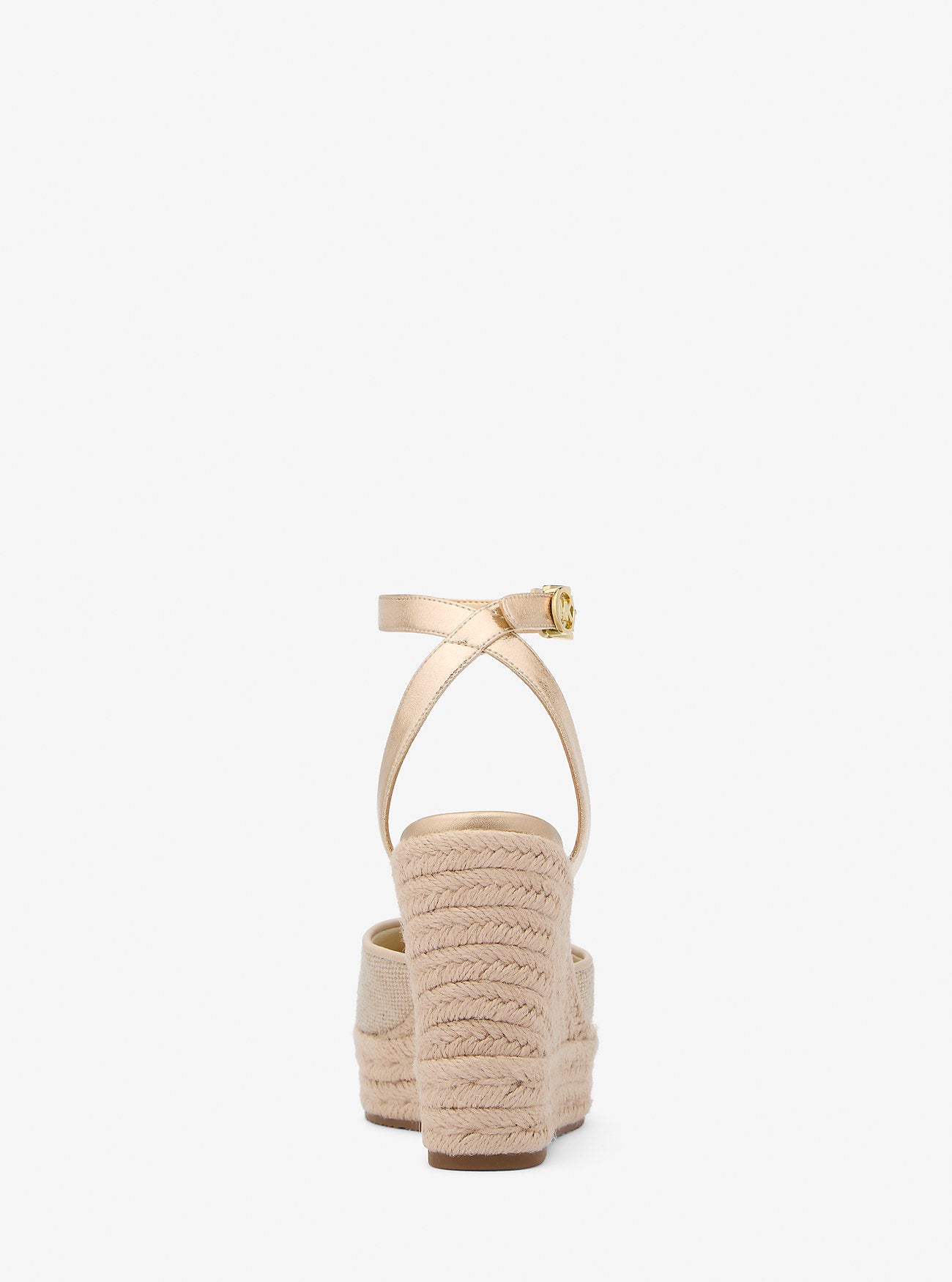Larissa Metallic Canvas Espadrille Wedge PALE GOLD