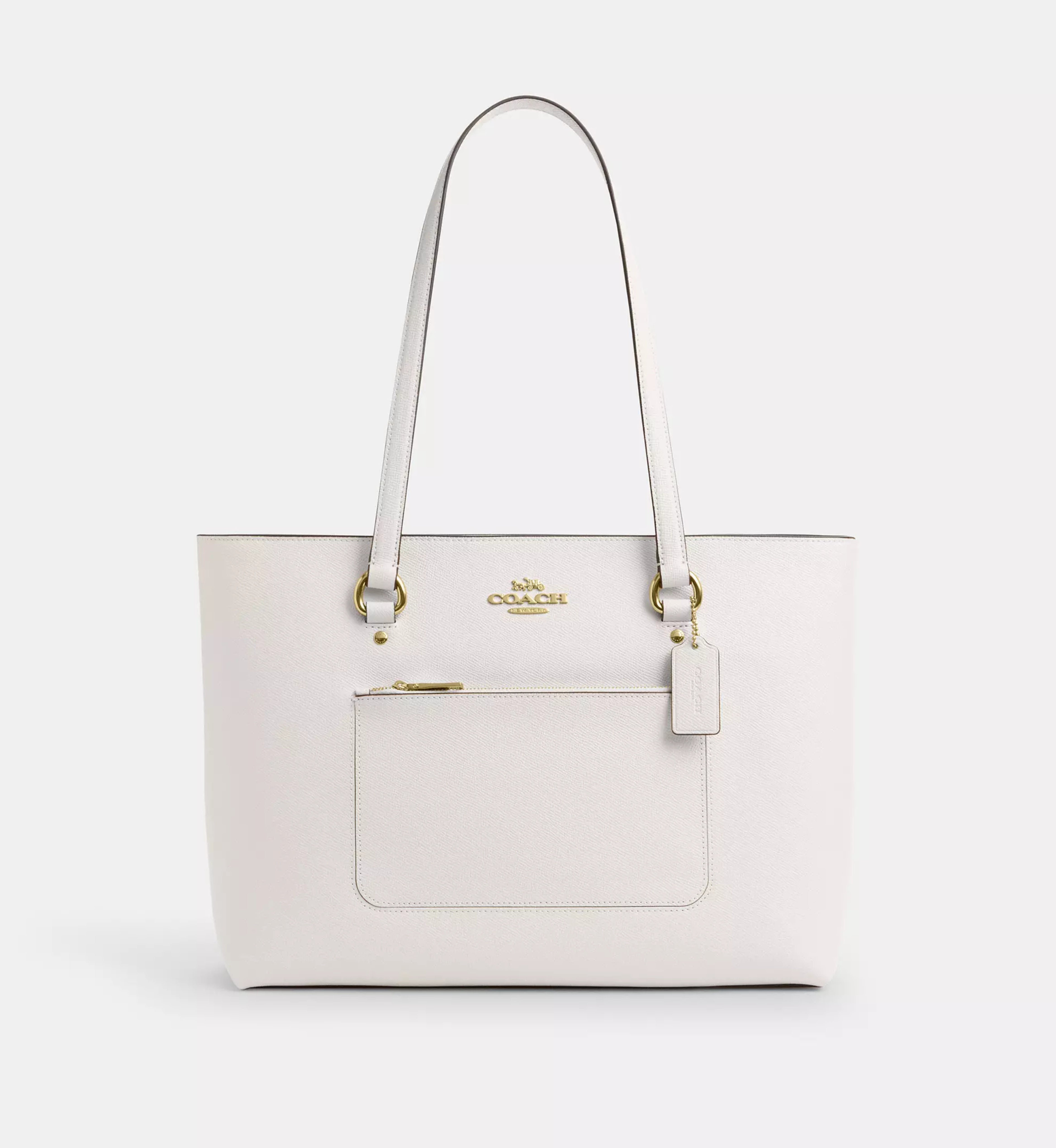 Coach Station Tote Bag 'Crossgrain Leather Gold Chalk'